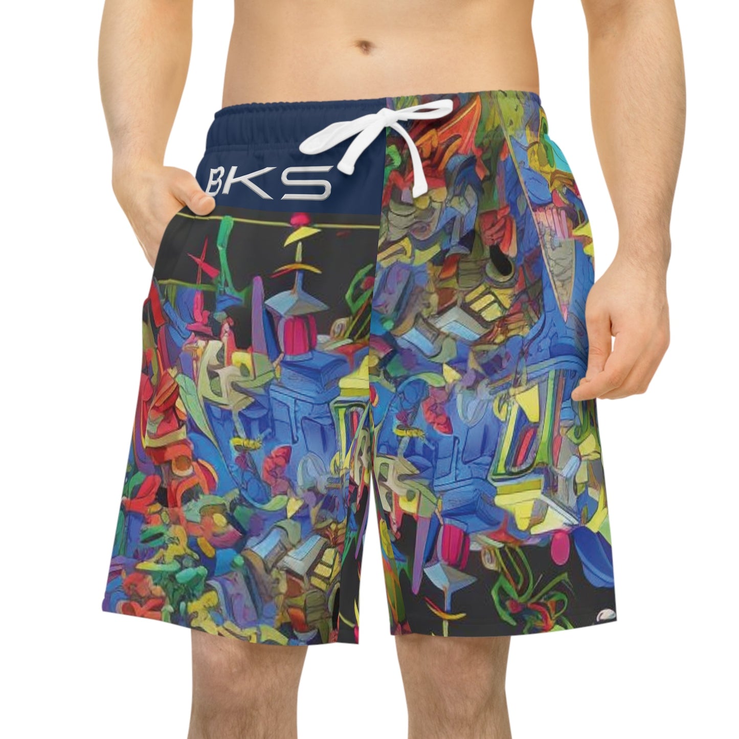 BKS Riviera Blocks Athletic Long Shorts - BKS Riviera Athletic Shorts
