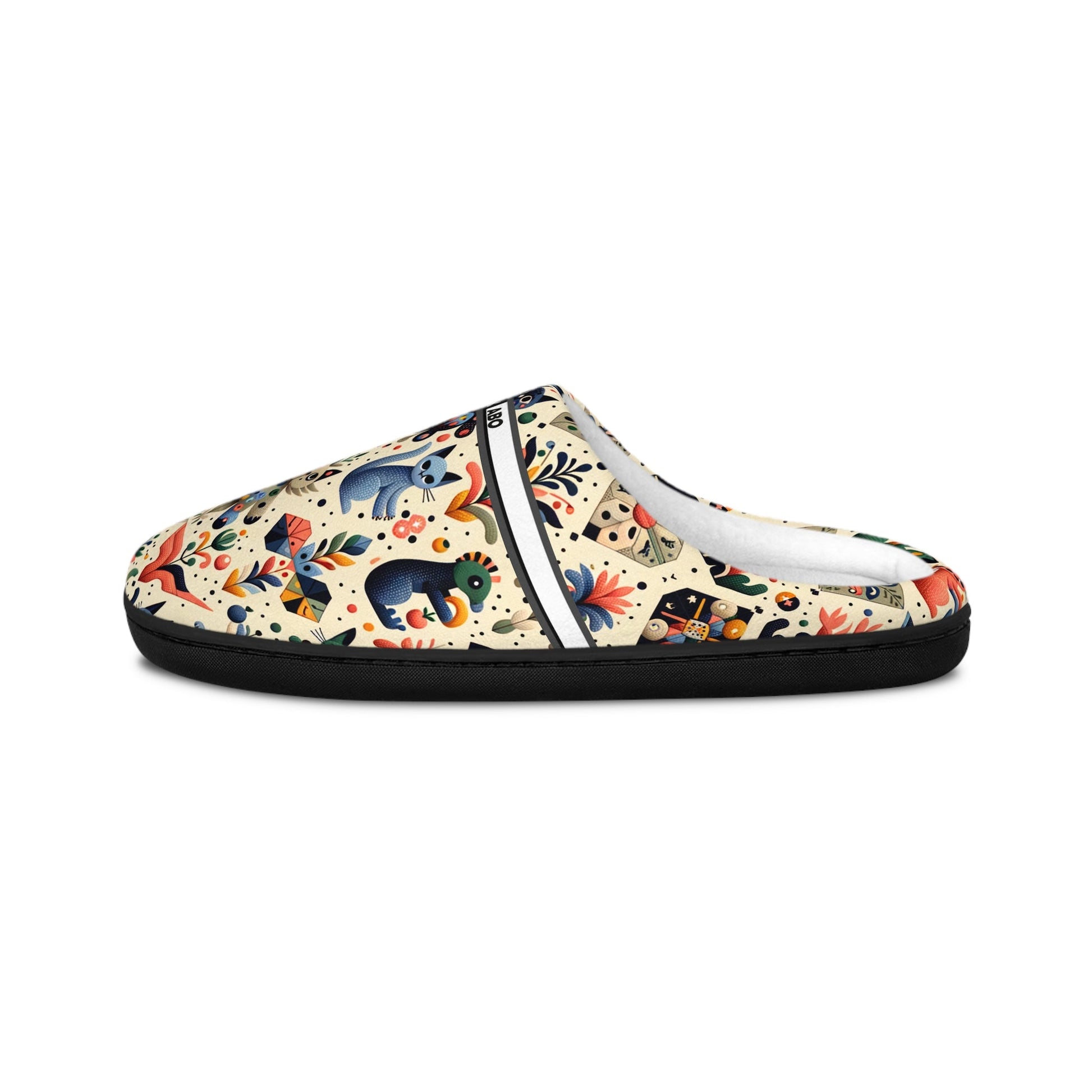 Folk Floral Women's Indoor Slippers — Cozy Patterned House Shoes BakAbo Studio BKS bakabo.club