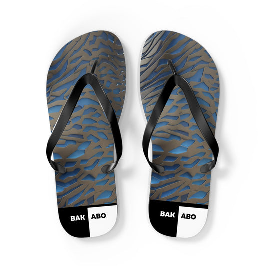 Beach Flip Flops — Blue Camo Patterned Summer Sandals Printify bakabo.club