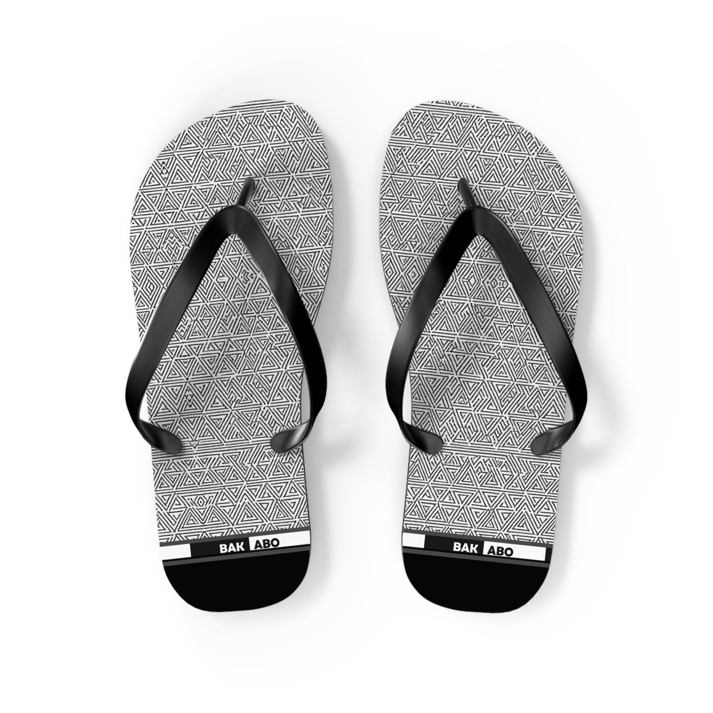 Gray Geometric Pattern Flip Flops – Minimalist Beach Sandals Printify bakabo.club