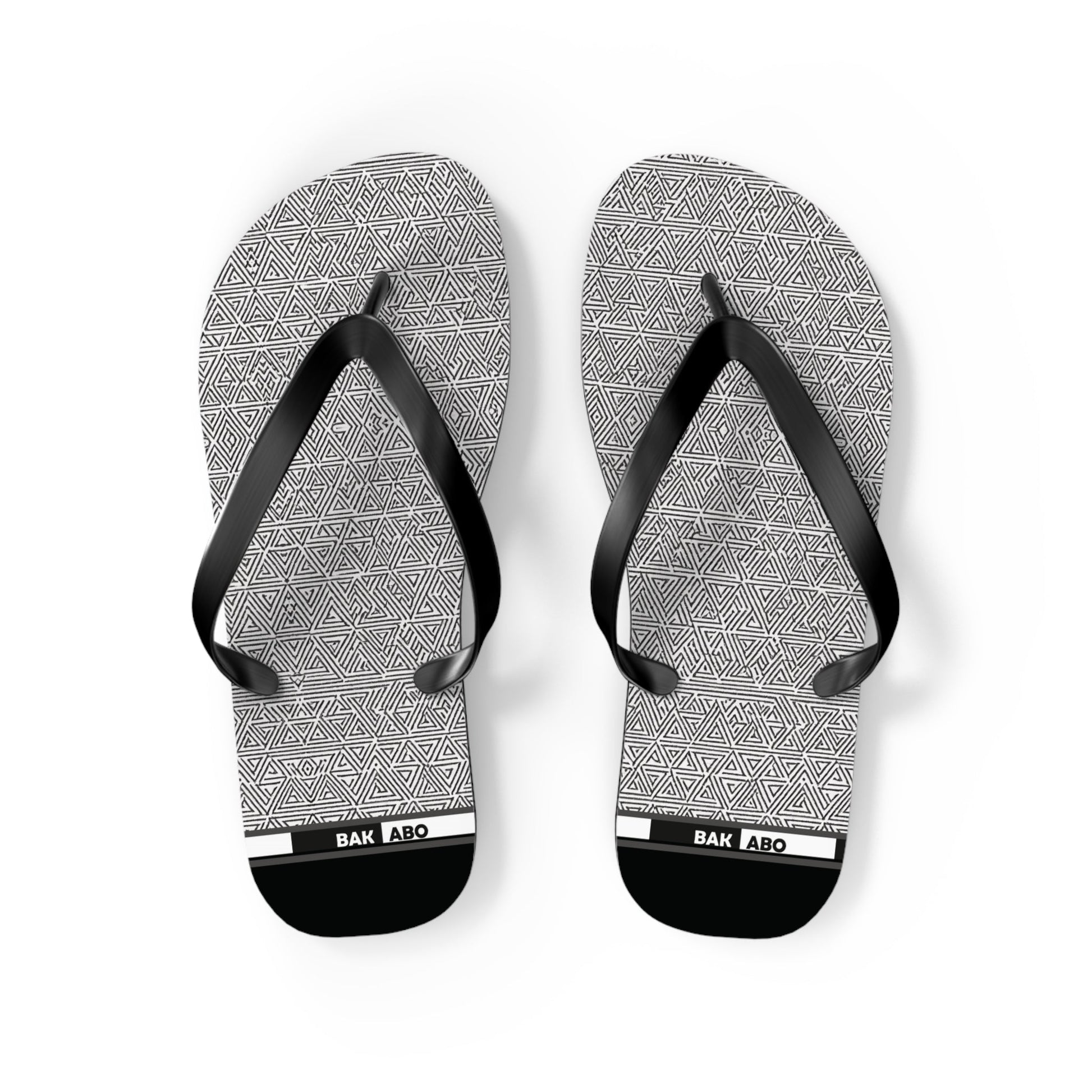 Gray Geometric Pattern Flip Flops – Minimalist Beach Sandals Printify bakabo.club