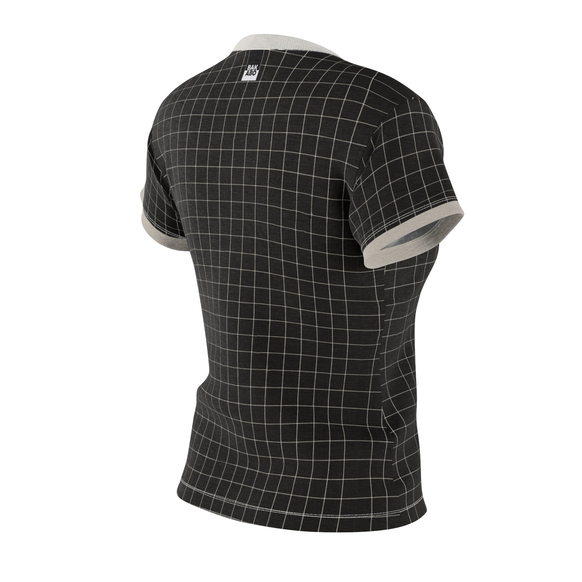 Women's Grid Ringer Tee - BKS Logo Printify bakabo.club