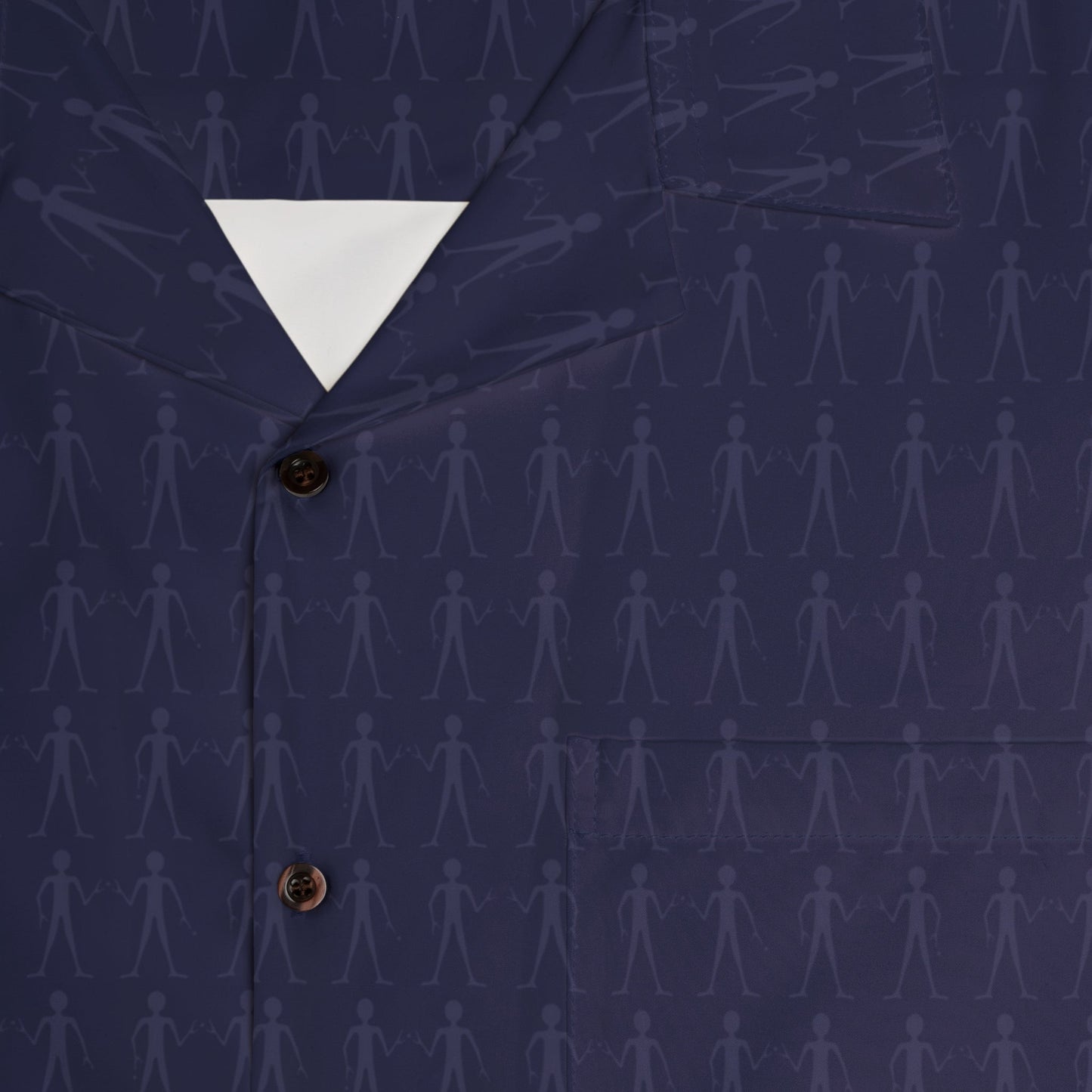 Men's Navy Geometric Hawaiian Shirt — Casual Resort Aloha Button-Up Printify bakabo.club