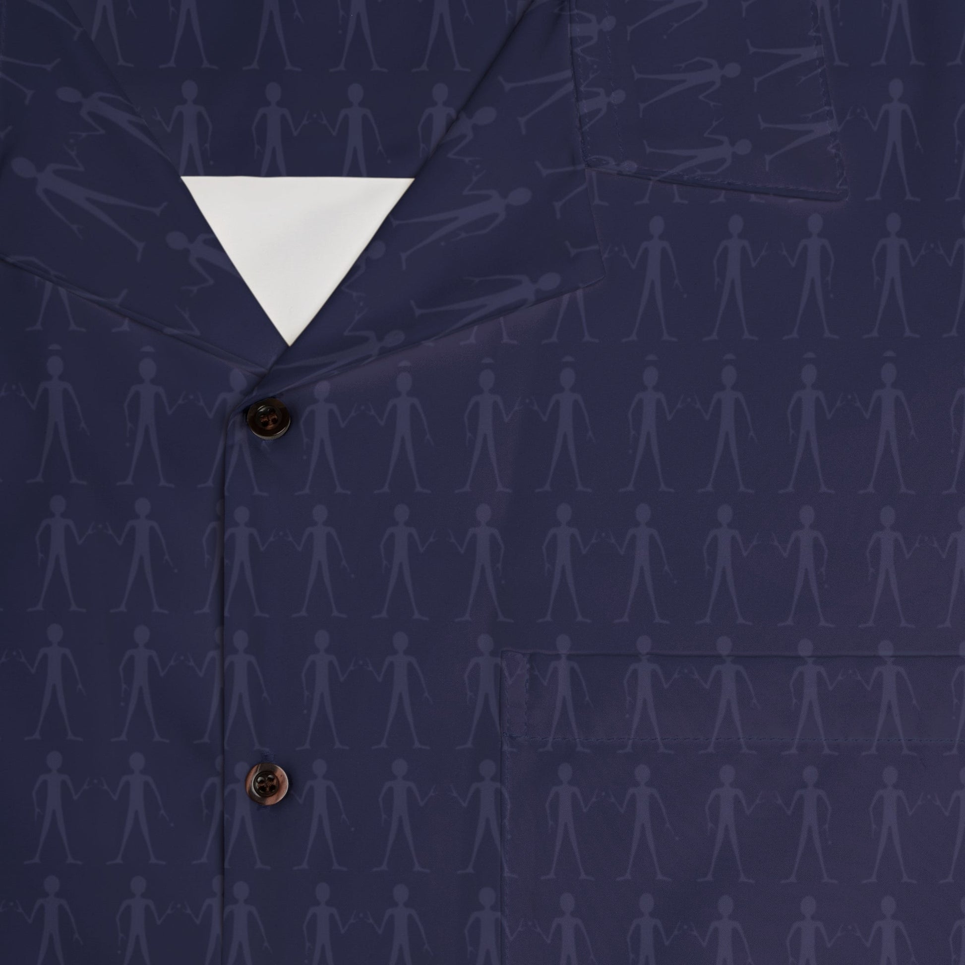 Men's Navy Geometric Hawaiian Shirt — Casual Resort Aloha Button-Up Printify bakabo.club