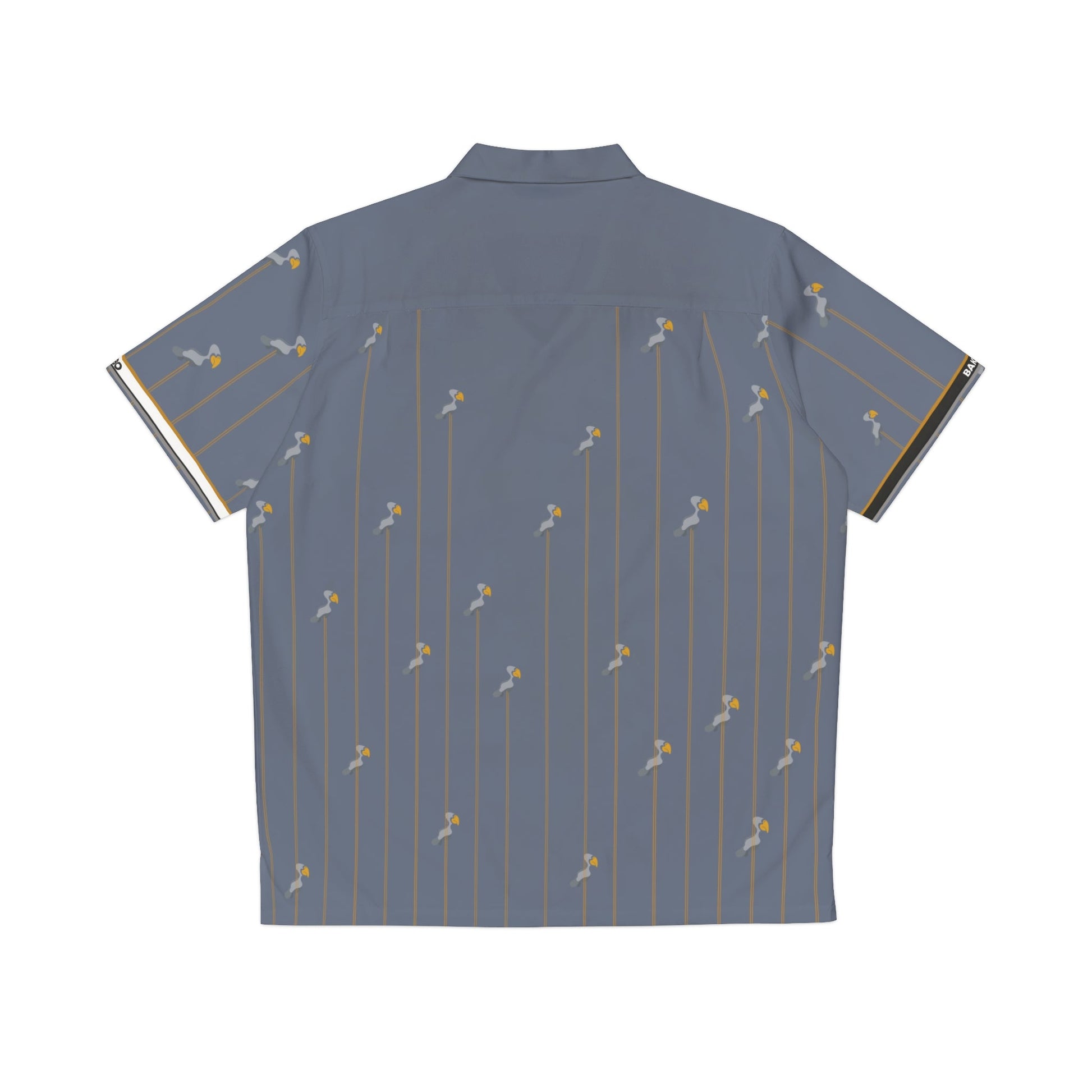 Men's Blue Palm Stripe Hawaiian Shirt — Casual Resort Button-Up Printify bakabo.club