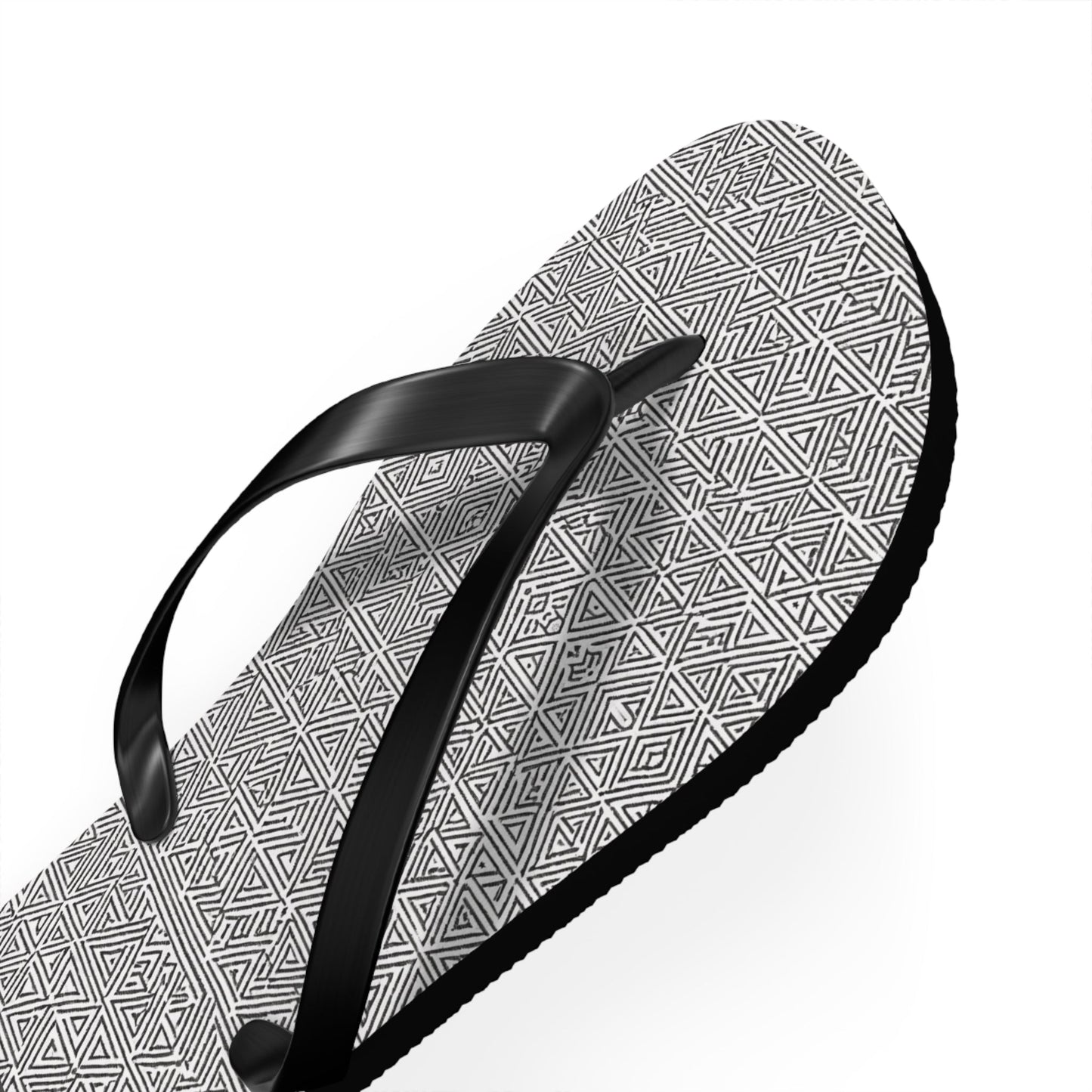 Gray Geometric Pattern Flip Flops – Minimalist Beach Sandals Printify bakabo.club
