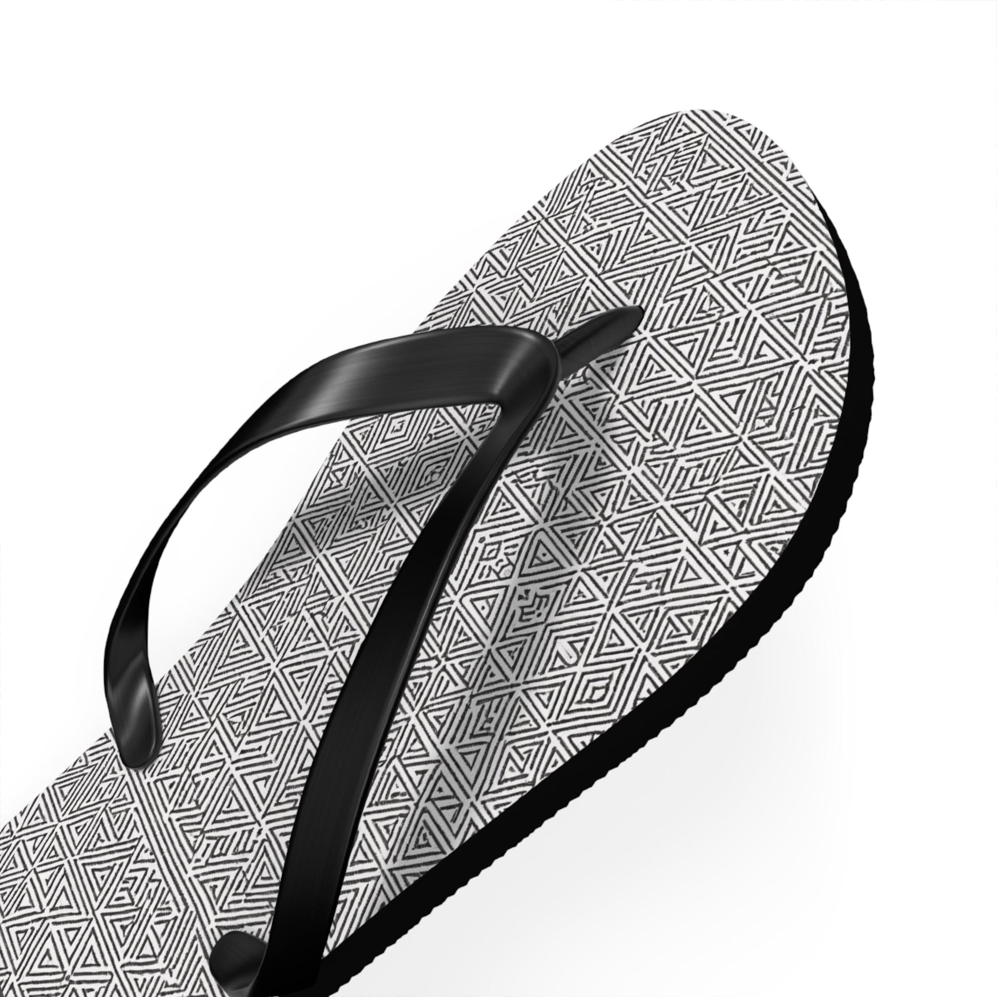 Gray Geometric Pattern Flip Flops – Minimalist Beach Sandals Printify bakabo.club