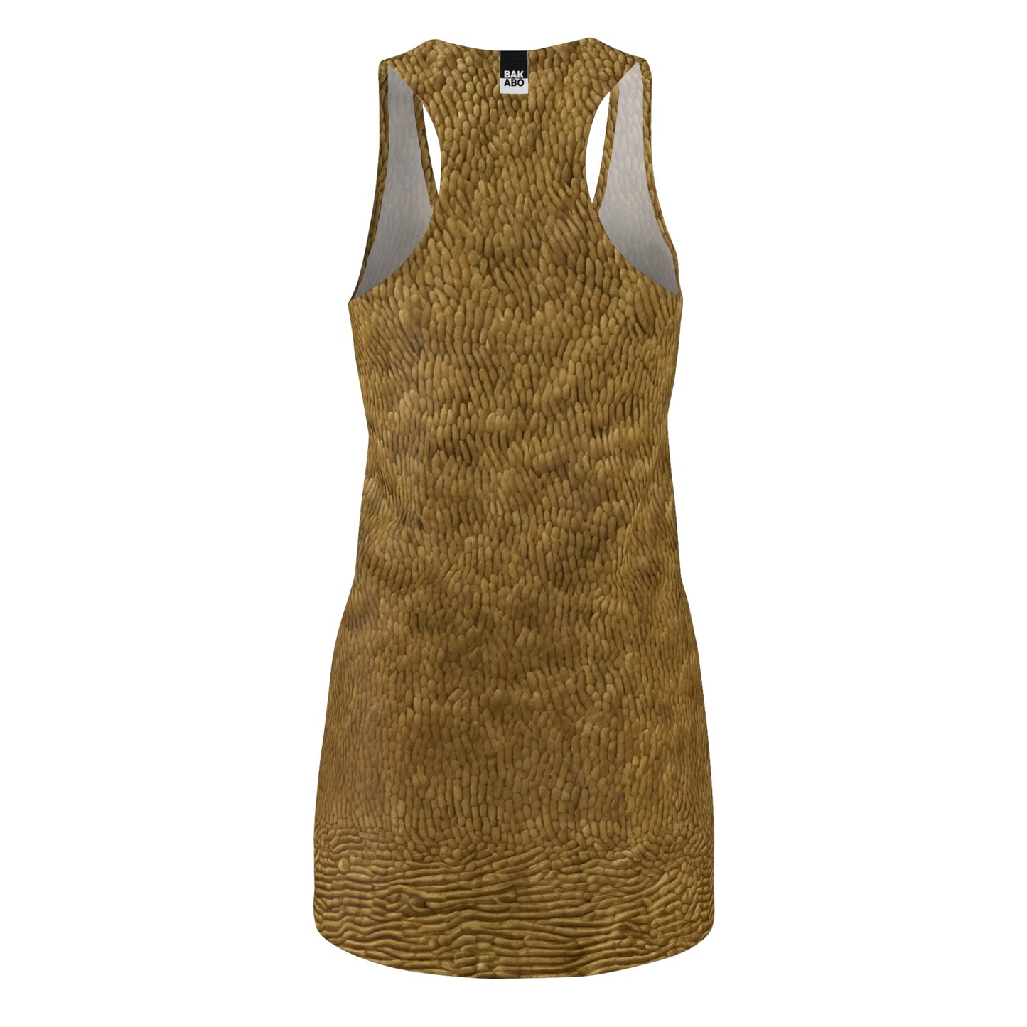 Golden Fur Texture Racerback Dress — Animal Print Summer Dress Printify bakabo.club