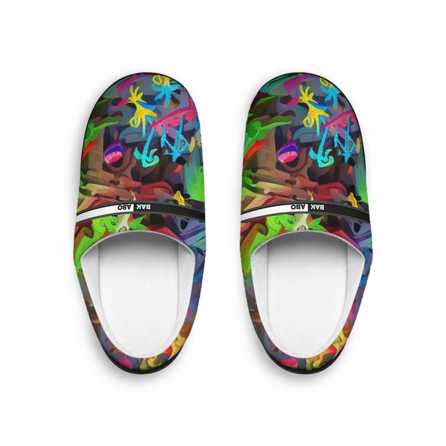 Colorful Graffiti Indoor Slippers for Women — Cozy Artistic House Shoes BakAbo Studio BKS bakabo.club