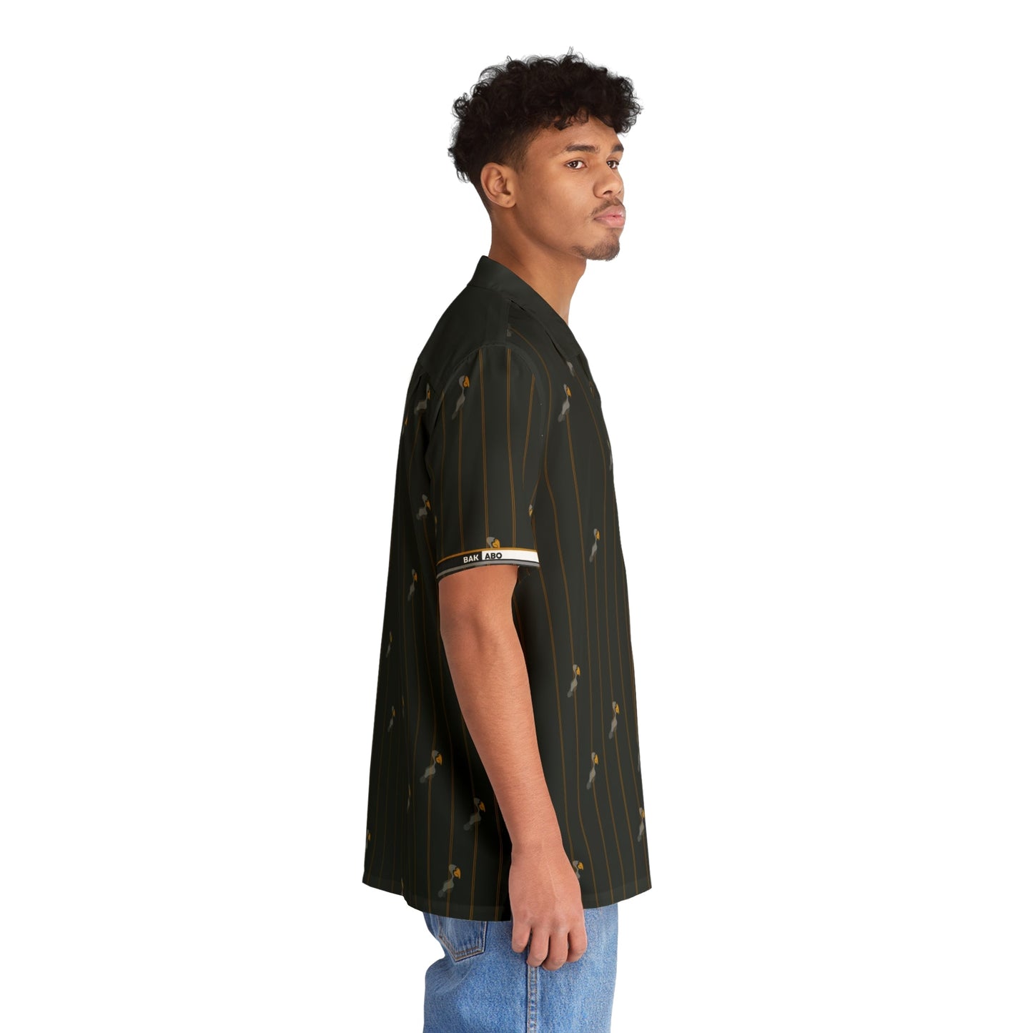 Men's Palm Stripe Hawaiian Shirt – Vintage Tropical AOP Printify bakabo.club