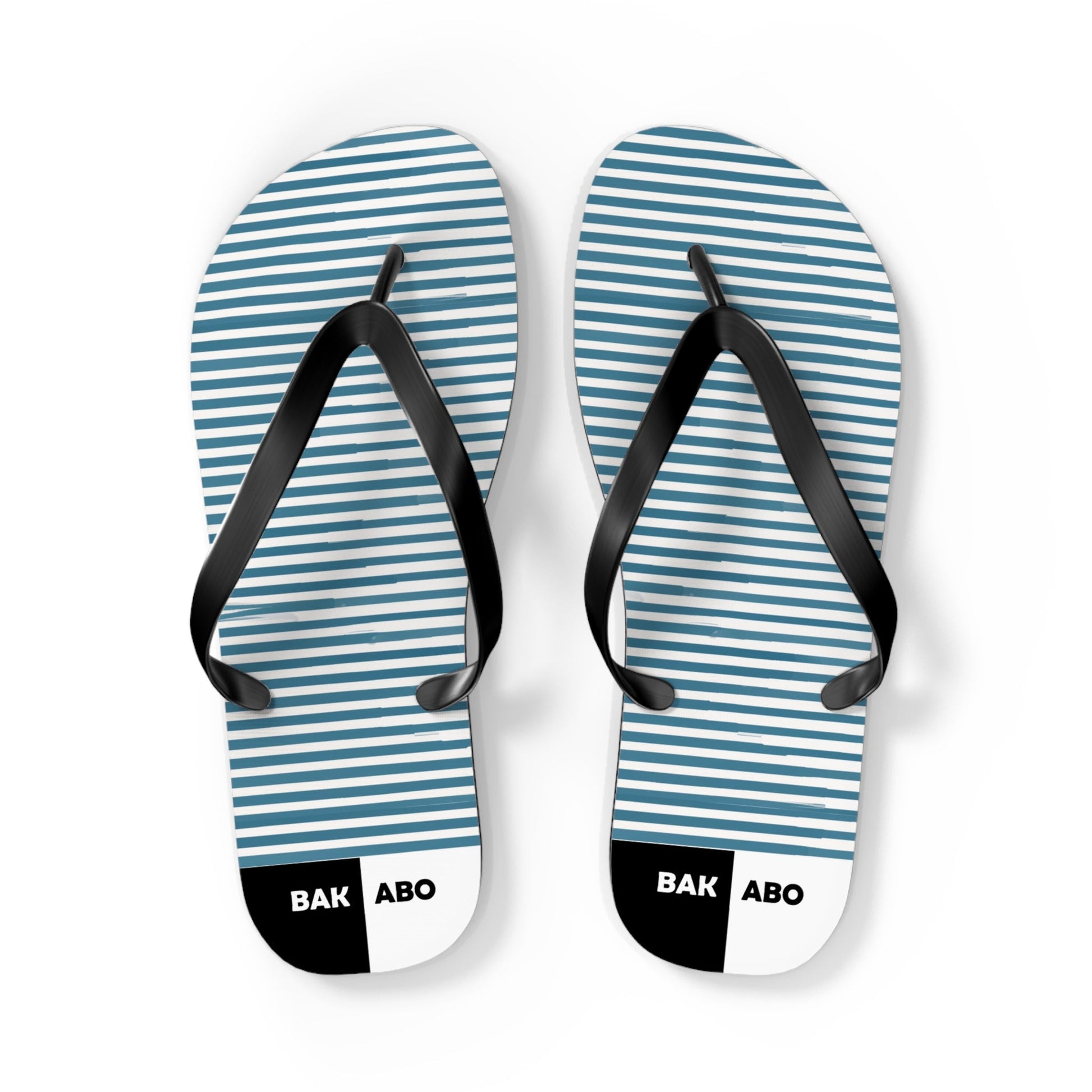 Striped Beach Flip Flops – Blue Nautical Summer Sandals Printify bakabo.club