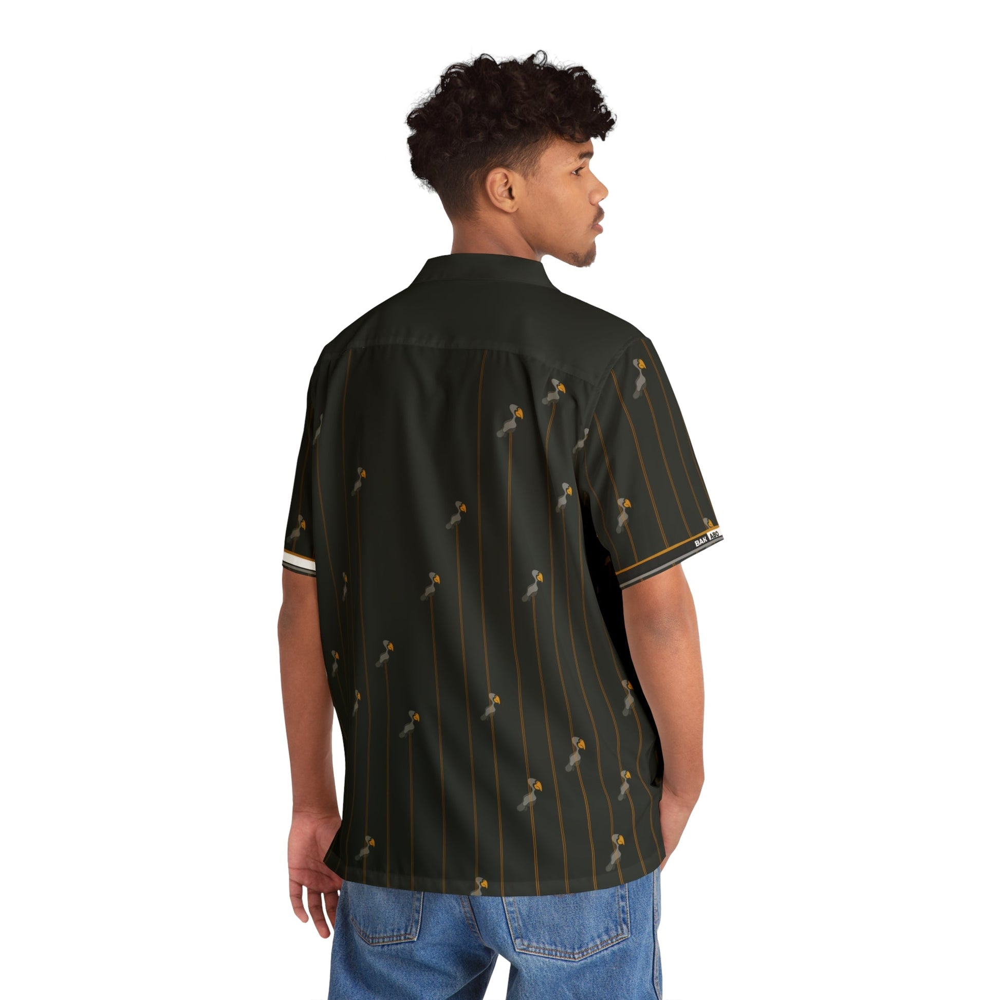 Men's Palm Stripe Hawaiian Shirt – Vintage Tropical AOP Printify bakabo.club
