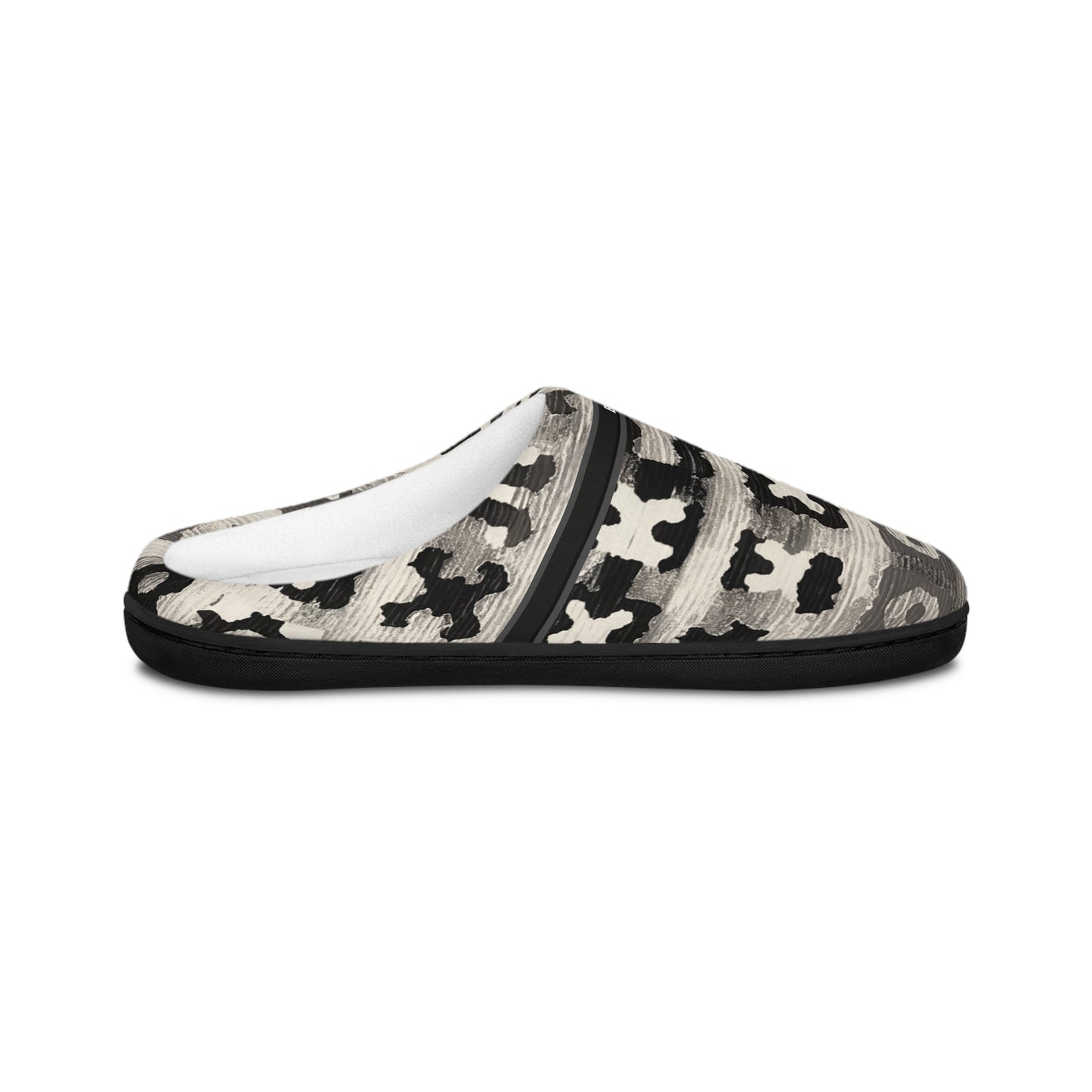 Cozy Neutral Ikat Slippers — Women's Indoor Slip-On House Shoes Printify bakabo.club