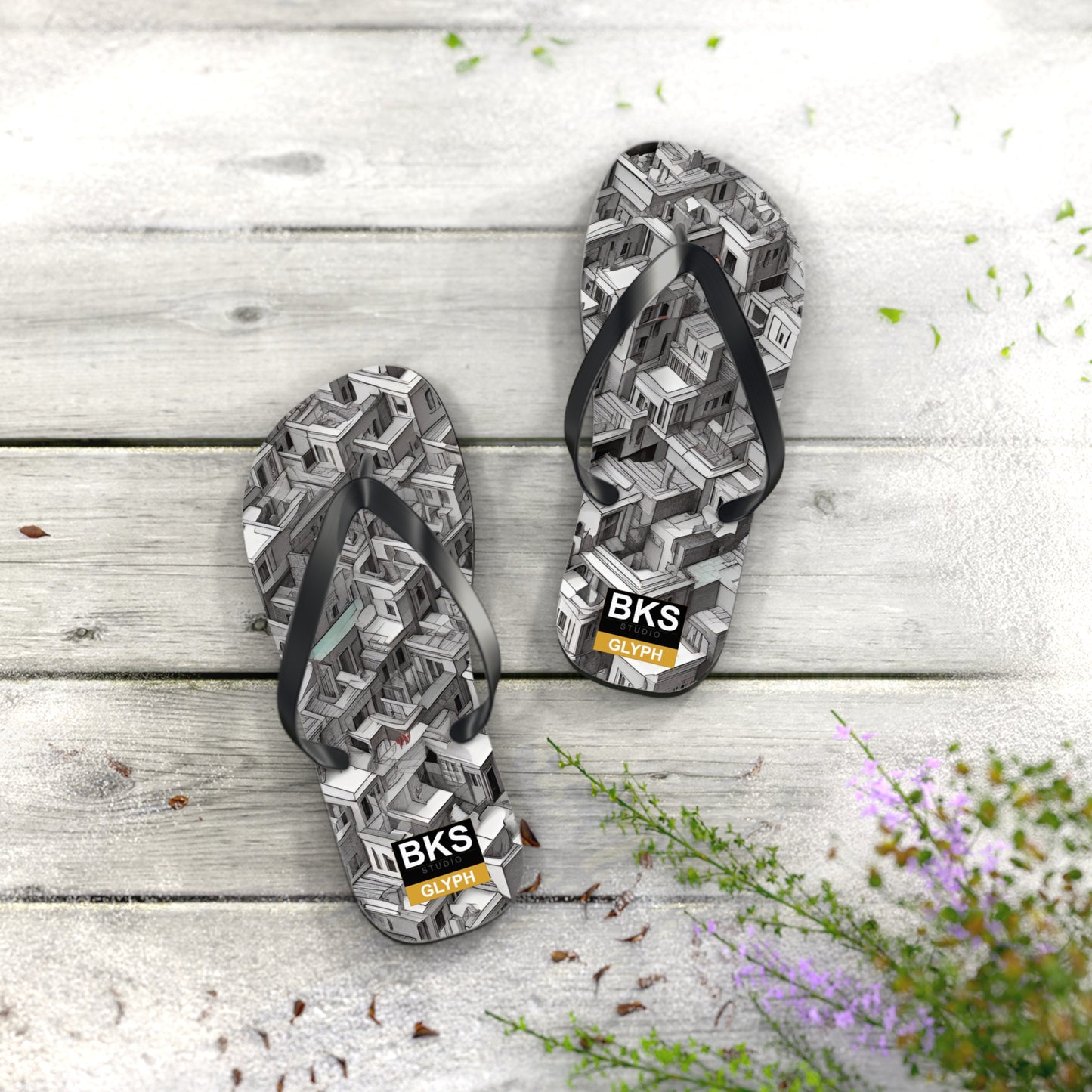 BKS Glyph Escher™ Flip Flops