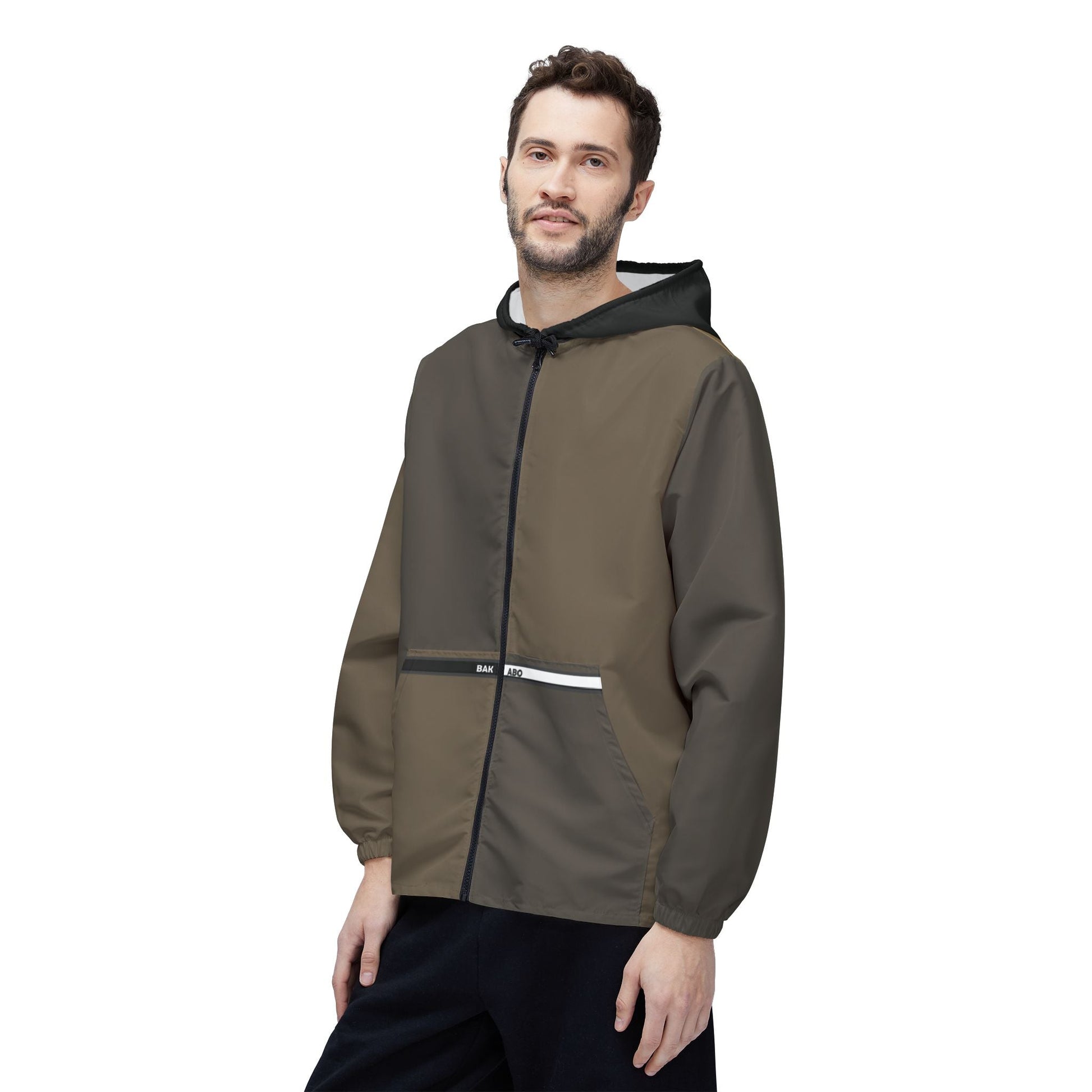 Olive Brown Lightweight Windbreaker Jacket – Packable Hooded Shell Printify bakabo.club