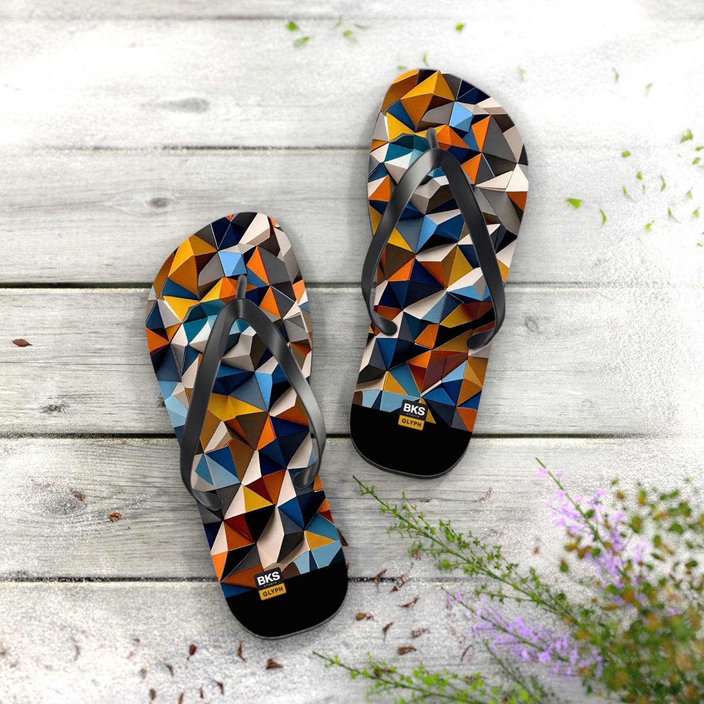 BKS Glyph Mosaic Triangle™ Flip Flops