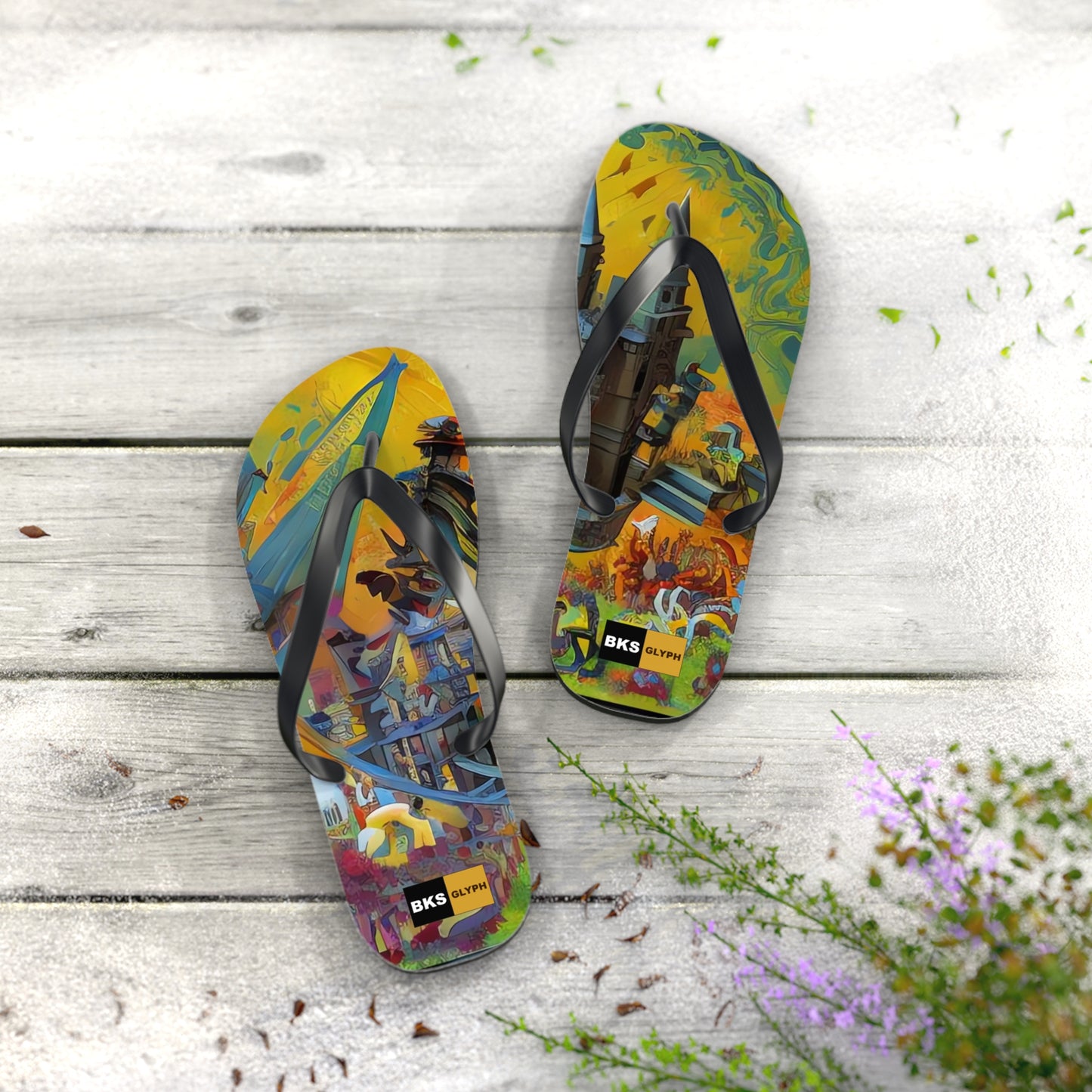 BKS Glyph Castle™ Flip Flops