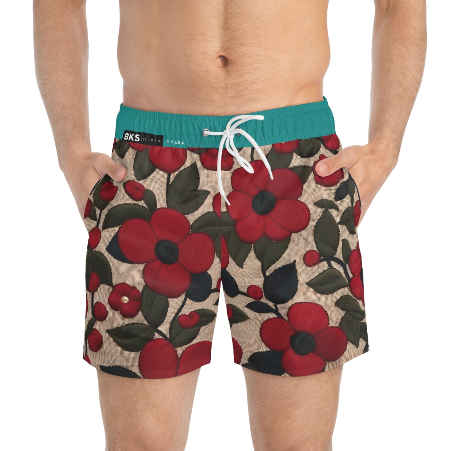 BKS Riviera Floral Poppy™ Swim Trunks