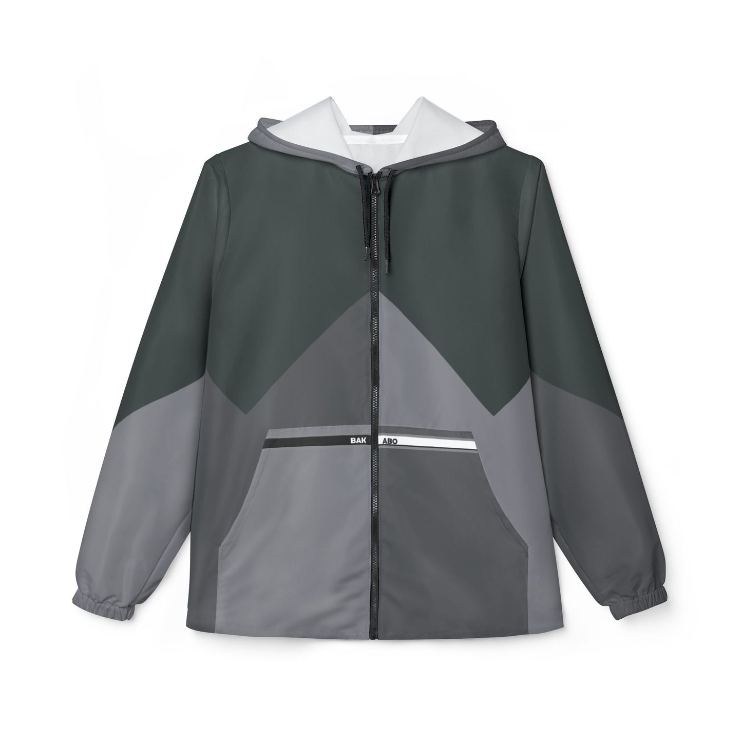 Chevron Colorblock Windbreaker Jacket — Lightweight Hooded Outdoor Shell Printify bakabo.club