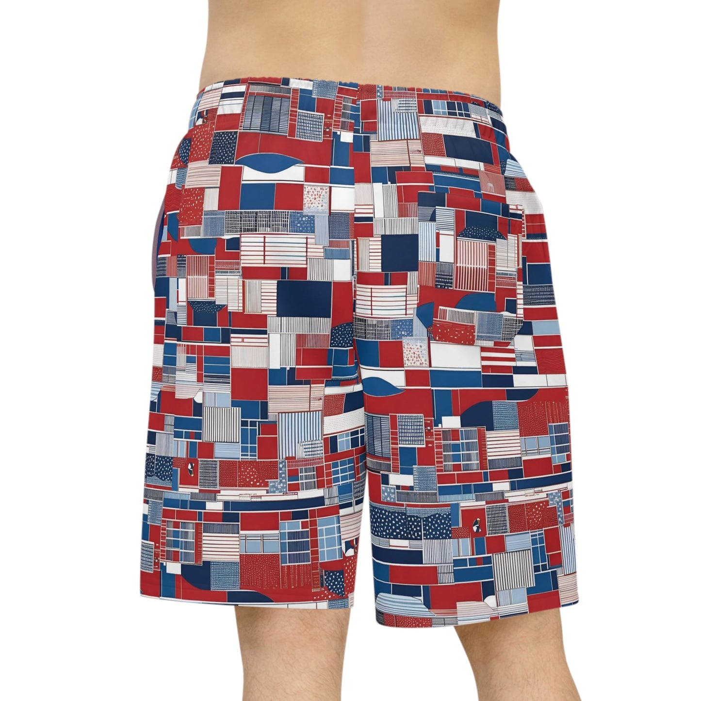 BKS Riviera Blocks™ Athletic Long Shorts Printify bakabo.club
