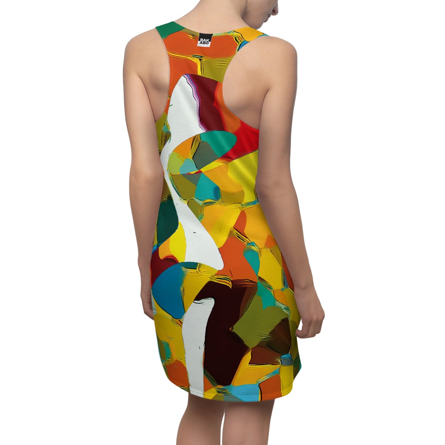 Abstract Color Splash Racerback Dress - Vibrant All-Over Print Printify bakabo.club