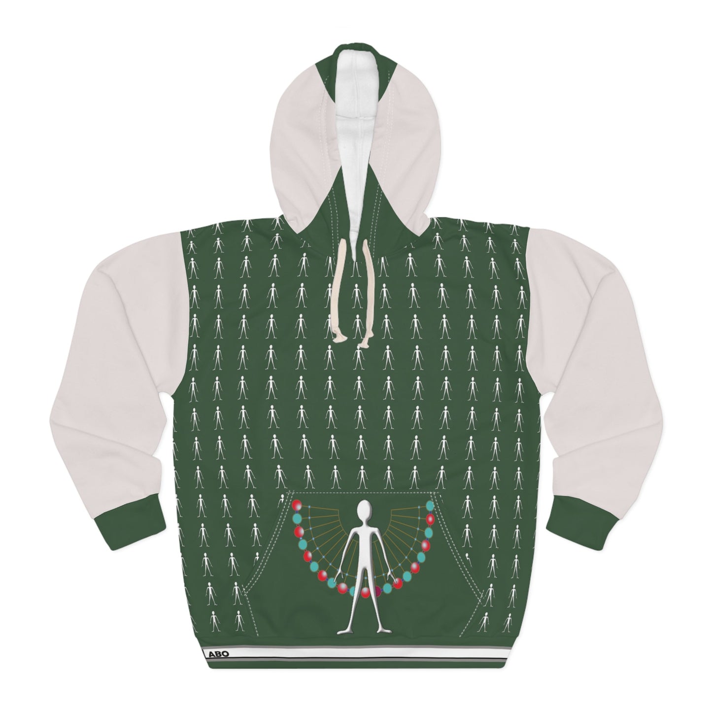 Stick Figure Holiday Hoodie — Funny Christmas Lights Pullover Printify bakabo.club
