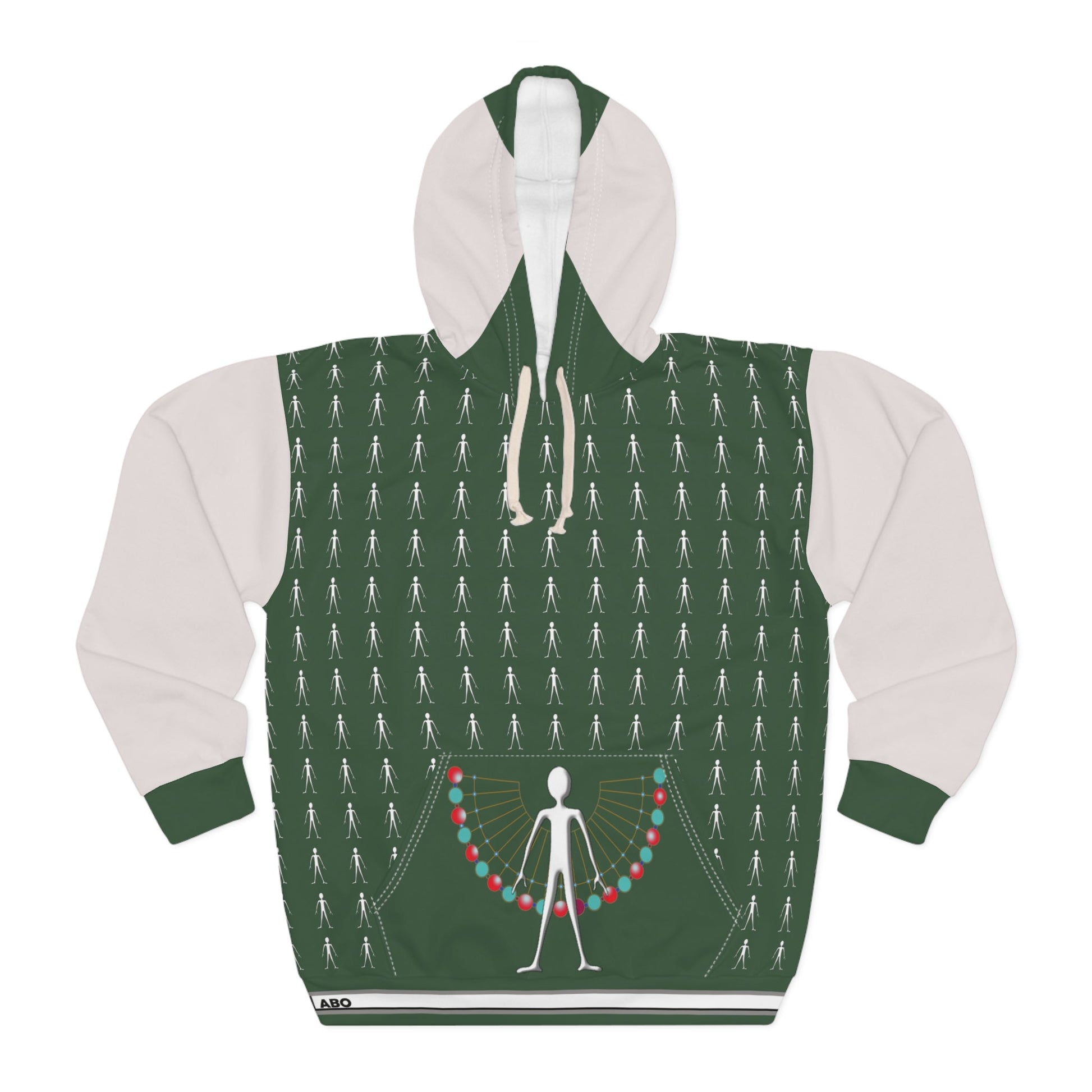 Stick Figure Holiday Hoodie — Funny Christmas Lights Pullover Printify bakabo.club