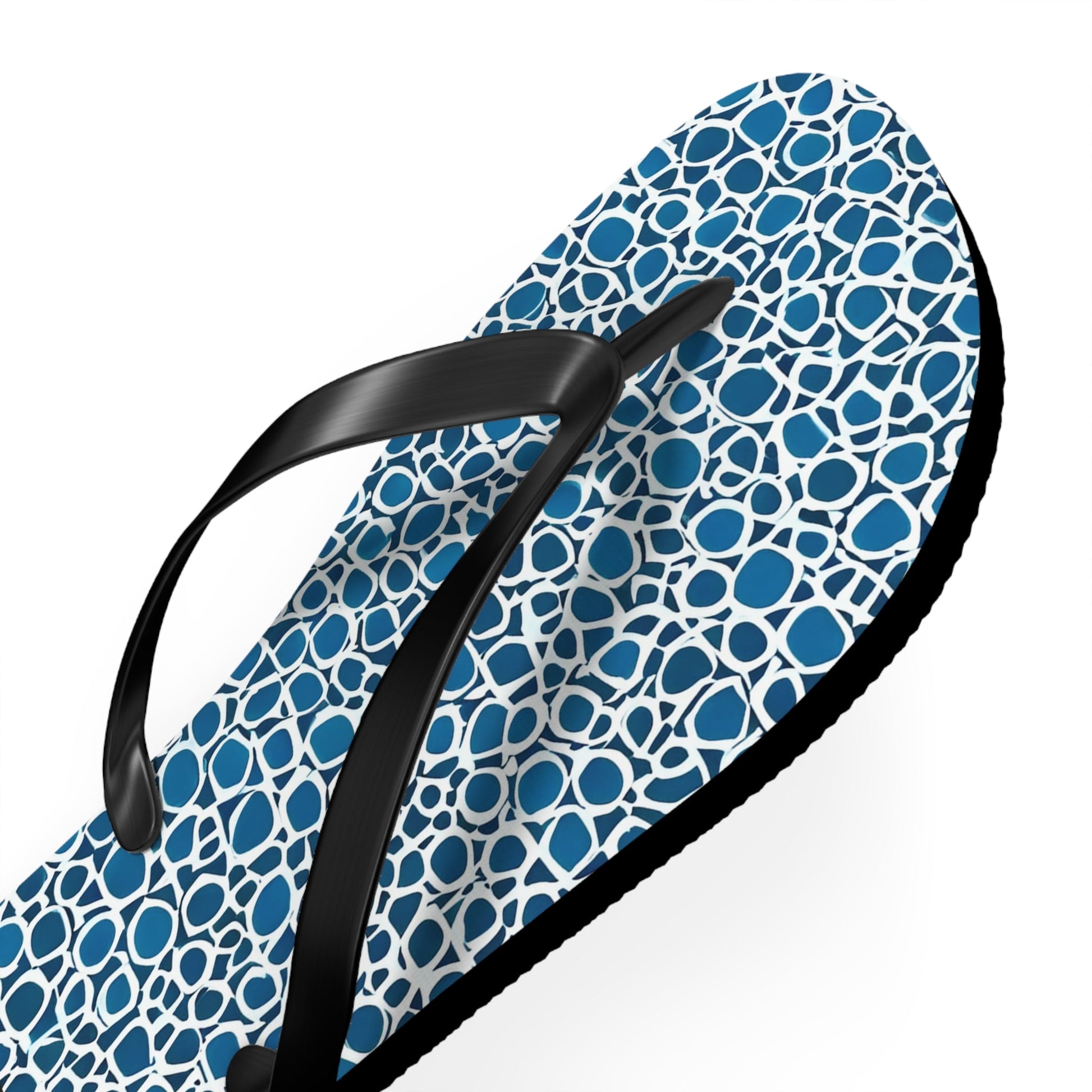 Flip Flops - Blue Mosaic Pattern Beach Sandals Printify bakabo.club
