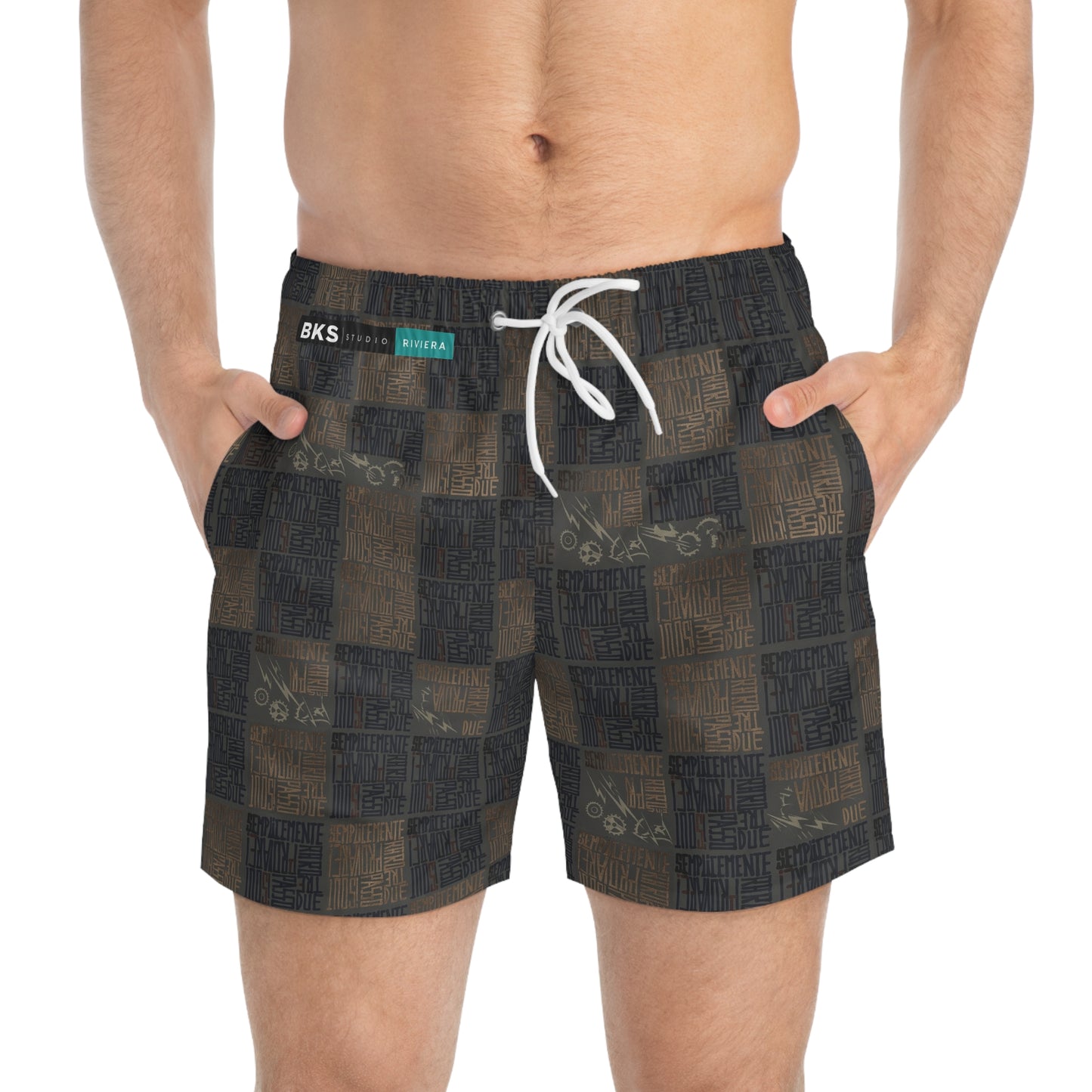 BKS Riviera Checkerboard Distressed™ Swim Trunks