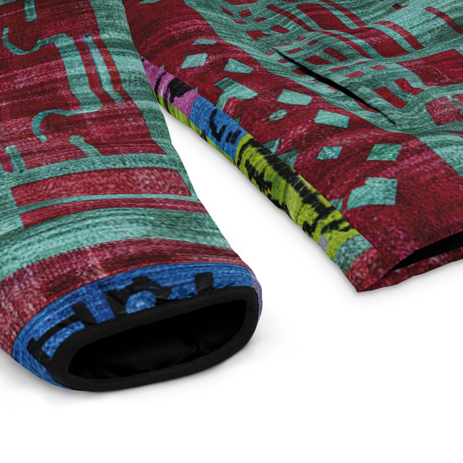Men's Puffer Jacket — Retro Tech Graphic All-Over Print Printify bakabo.club