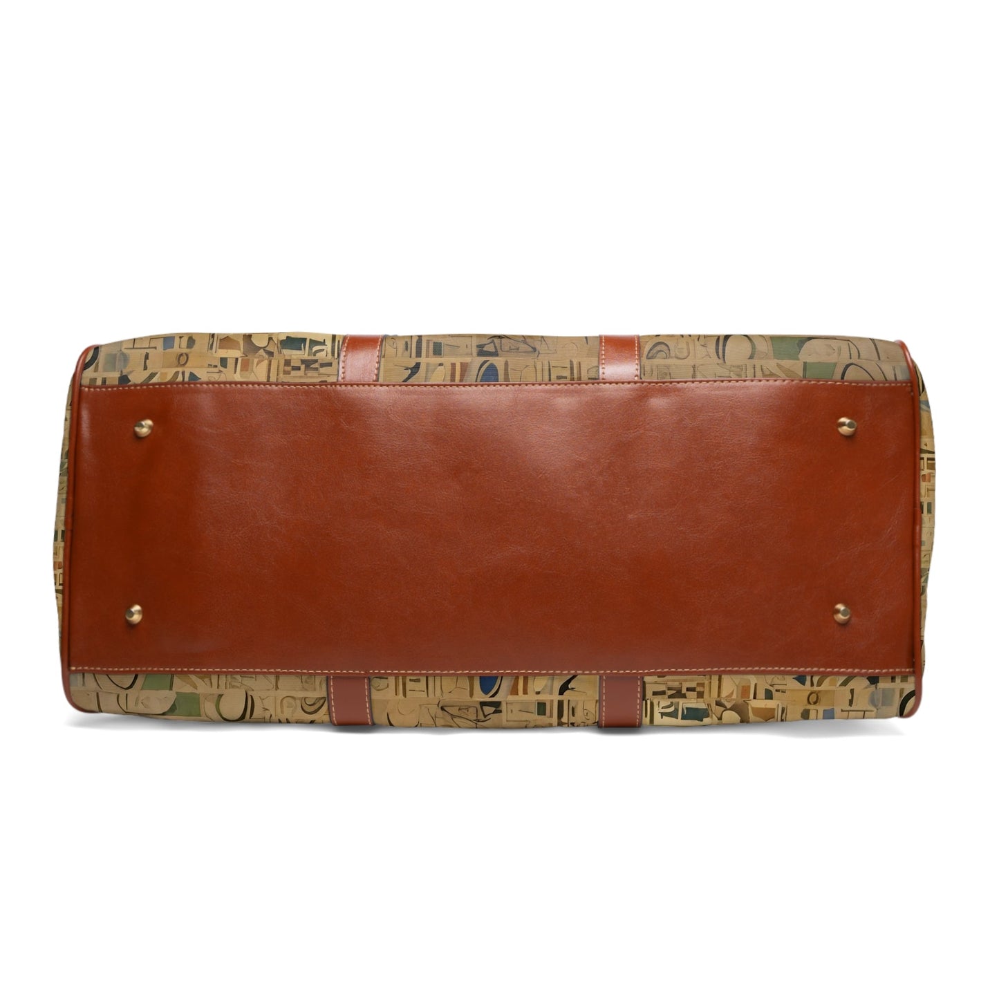 Waterproof Travel Duffel Bag — Abstract Mosaic Pattern with Stick Figure Printify bakabo.club