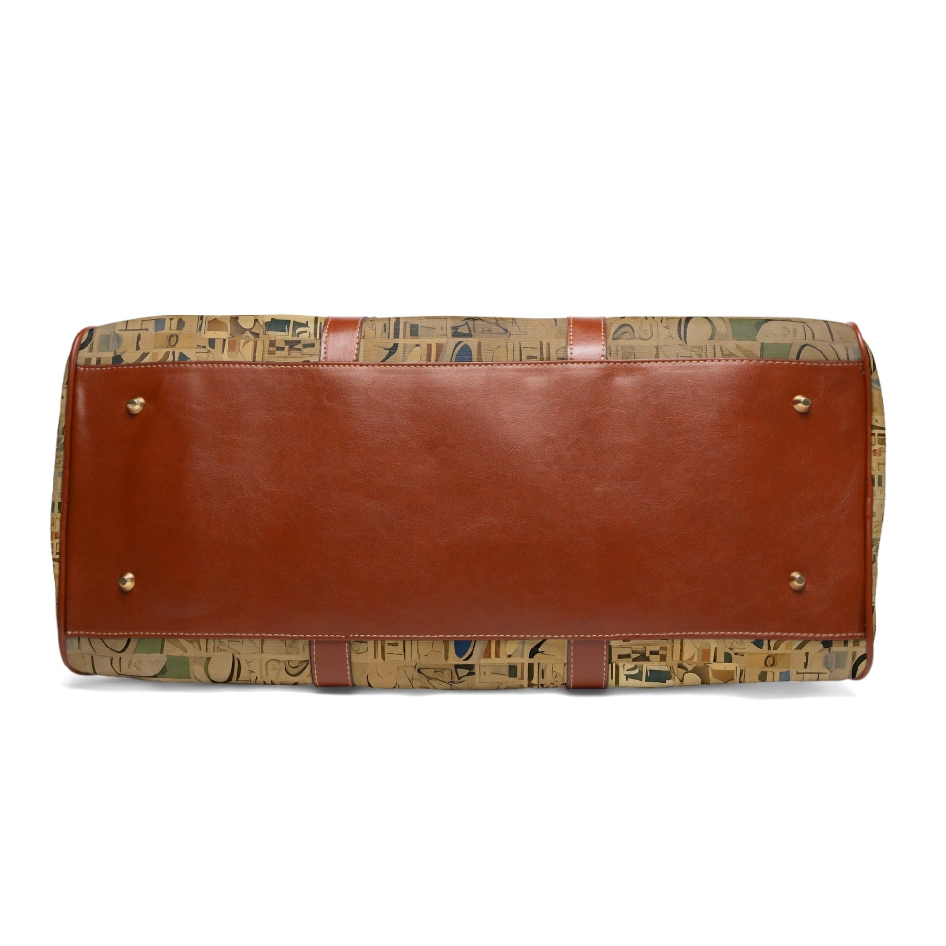 Waterproof Travel Duffel Bag — Abstract Mosaic Pattern with Stick Figure Printify bakabo.club