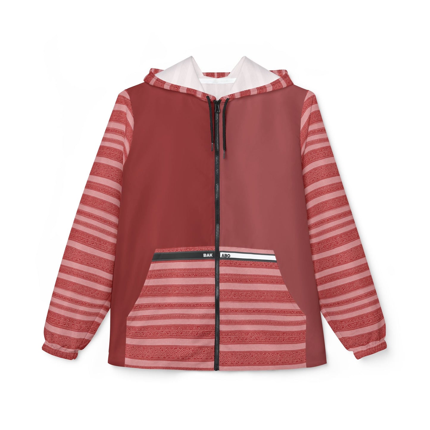 Striped Red Windbreaker Jacket — Lightweight Hooded Zip-Up Printify bakabo.club
