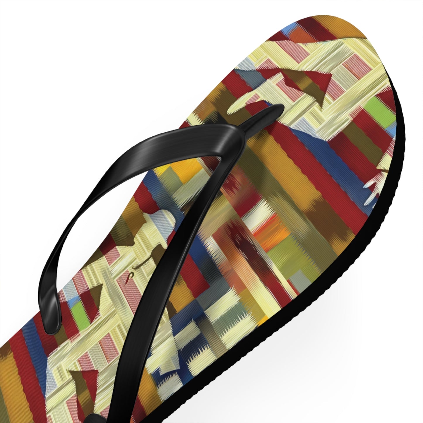 Abstract Colorblock Flip Flops – Bold Geo Beach Sandals Printify bakabo.club