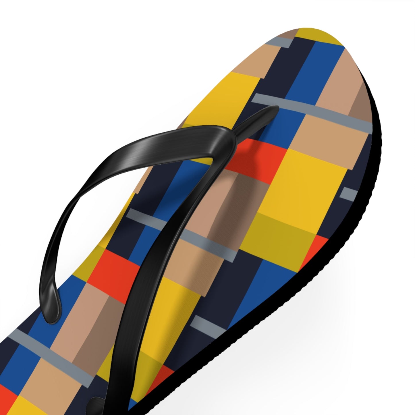 Abstract Colorblock Flip Flops – Geometric Summer Sandals Printify bakabo.club