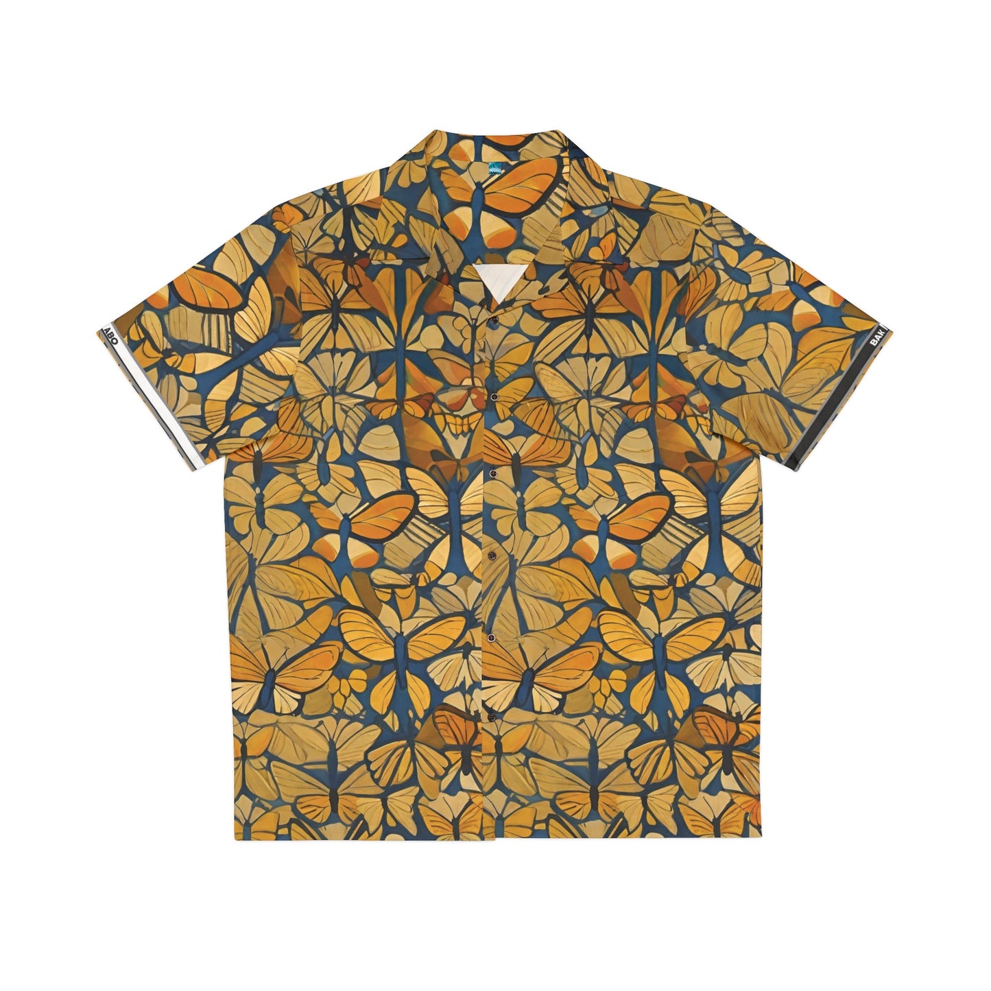 Butterfly Breeze Hawaiian Shirt — Golden Monarch Floral Camp Shirt Printify bakabo.club
