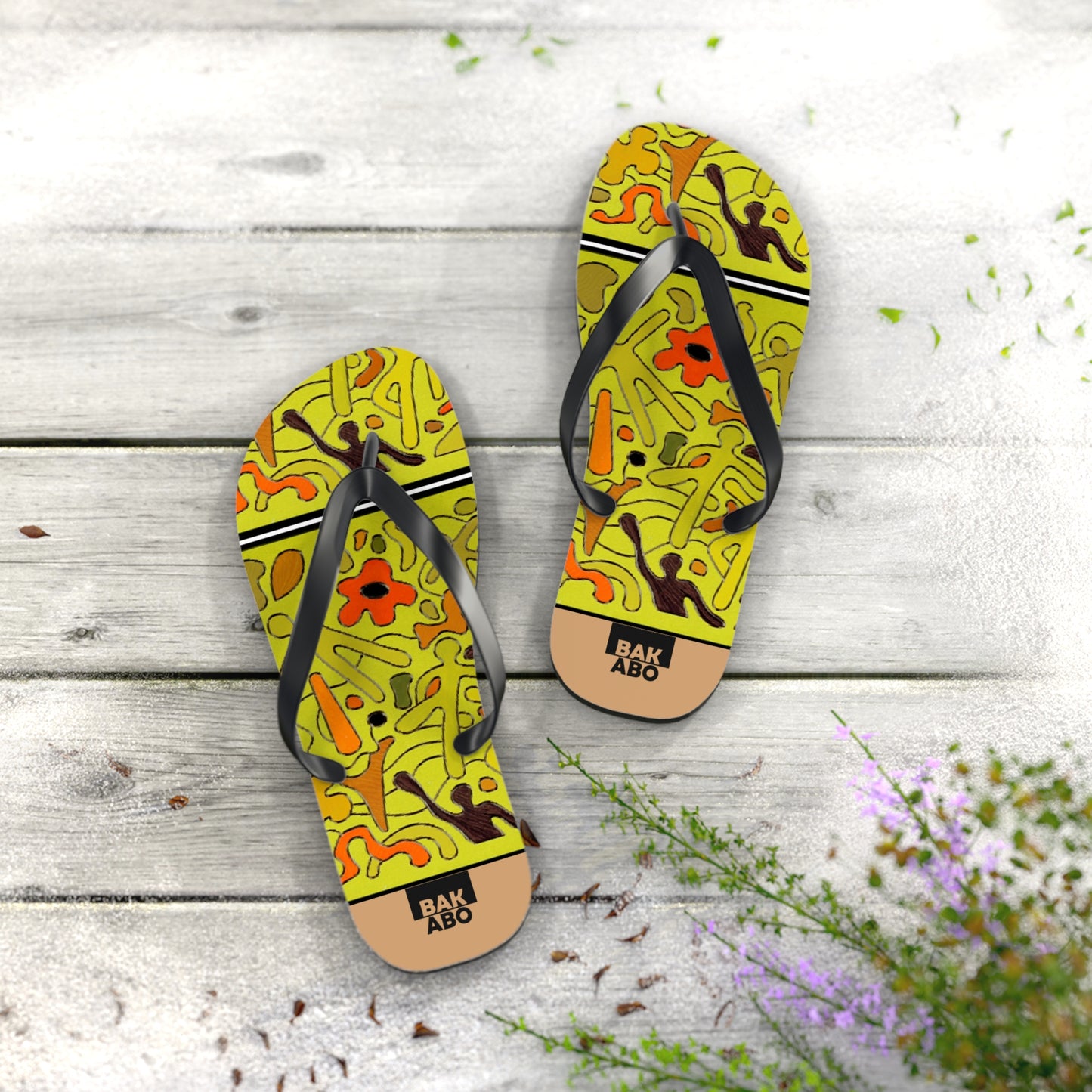 Whimsical Footprints (BKS)🐞Flip Flops