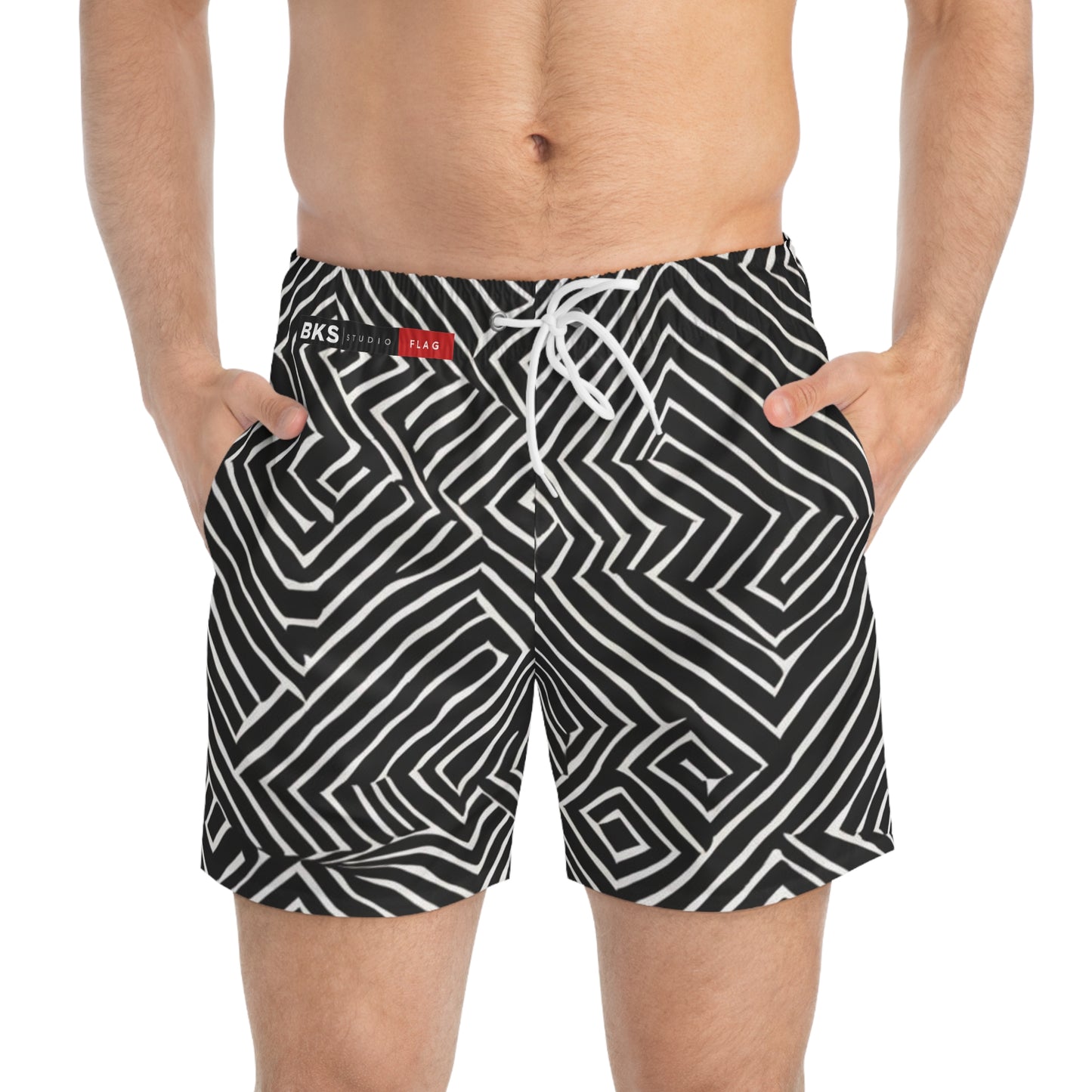BKS Flag Maze Black™ Swim Trunks