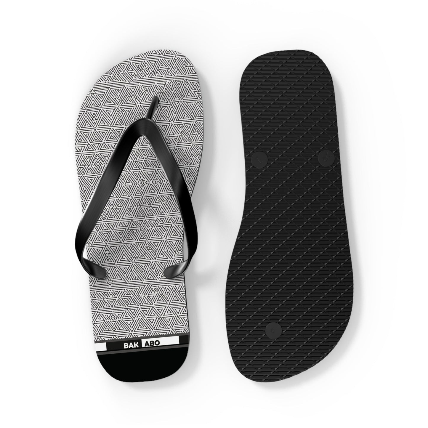 Gray Geometric Pattern Flip Flops – Minimalist Beach Sandals Printify bakabo.club