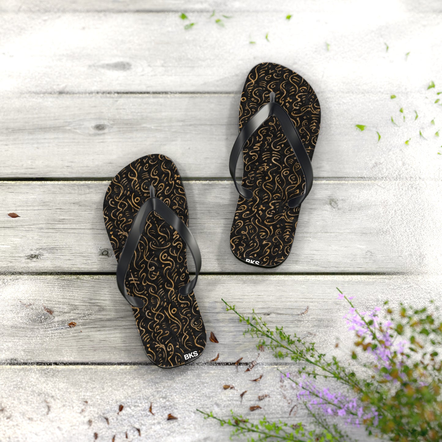 BKS Glyph Mosaic Golden™ Flip Flops