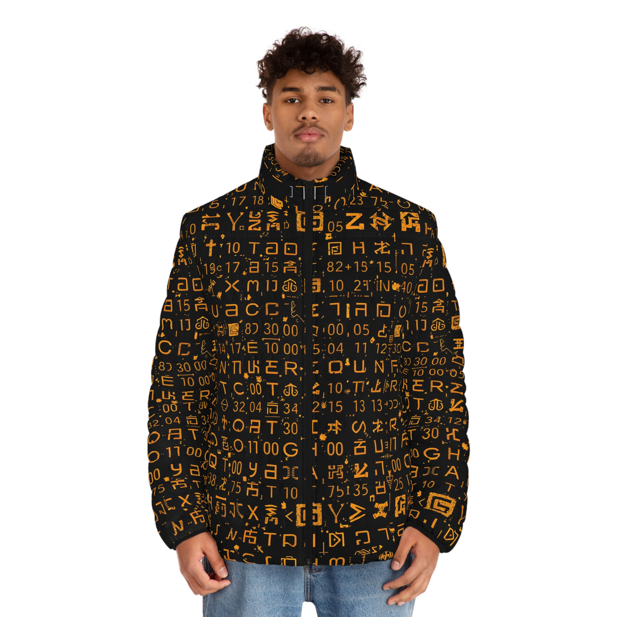 Glyph Mesh™ Puffer — worn, studio