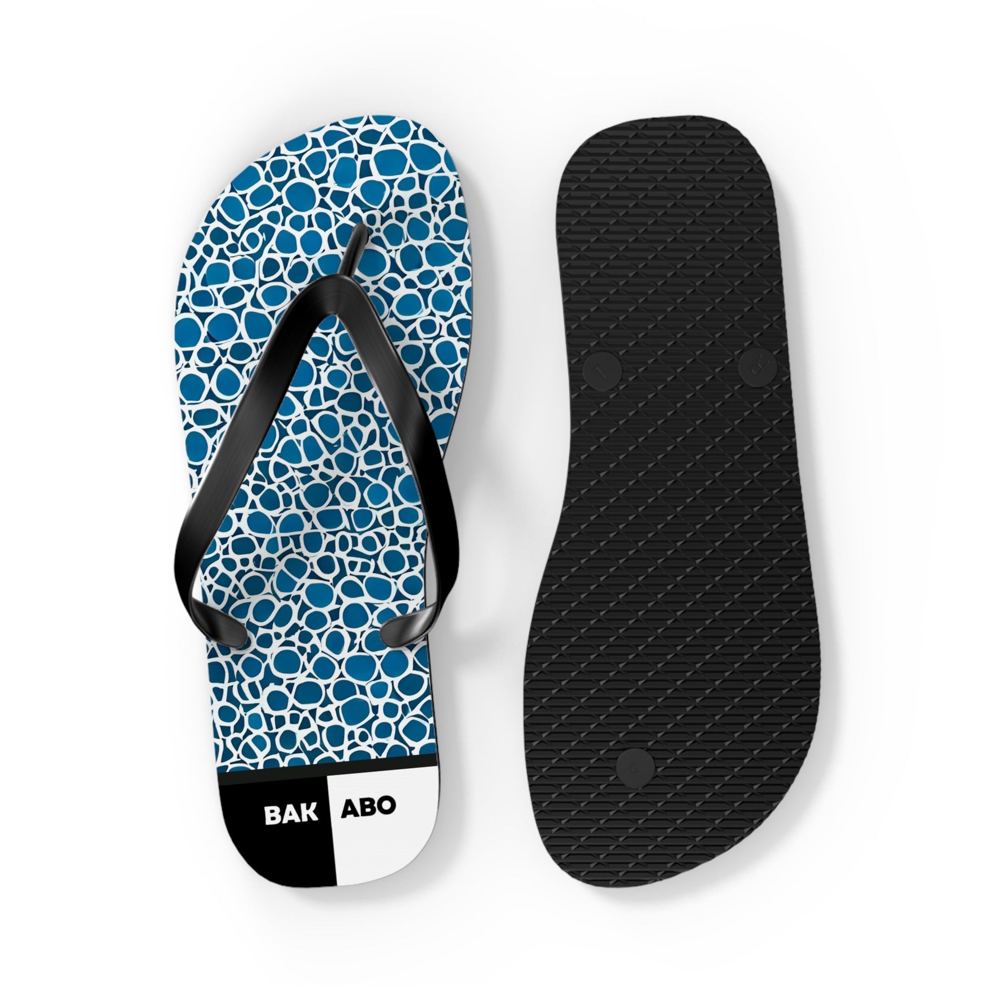 Flip Flops - Blue Mosaic Pattern Beach Sandals Printify bakabo.club
