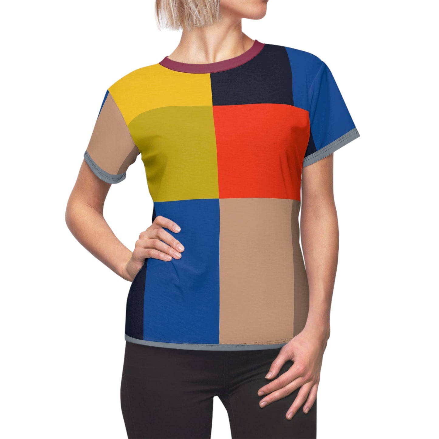 Paris Block Women's Cut & Sew Tee Printify bakabo.club