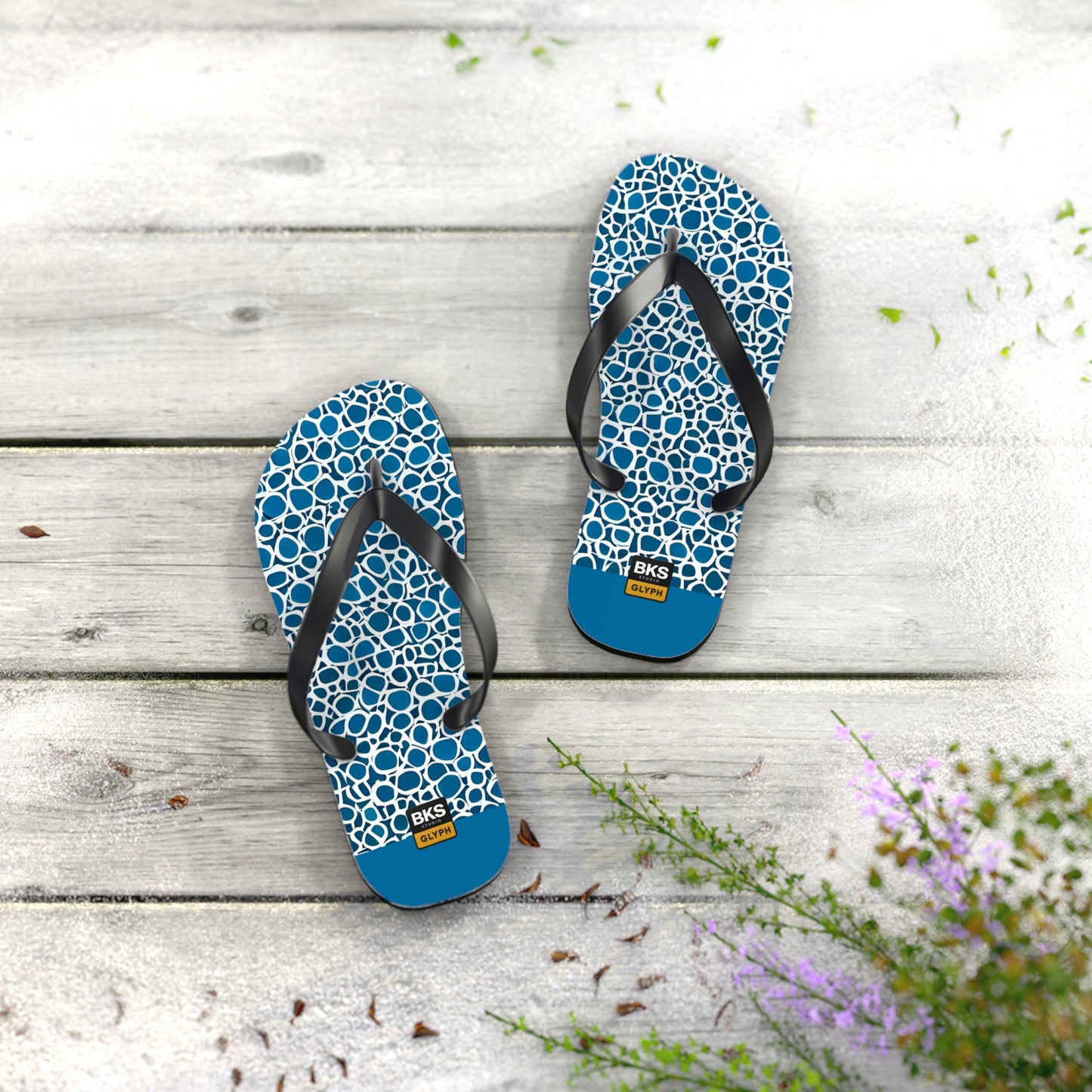 BKS Glyph Blue Mosaic™ Flip Flops