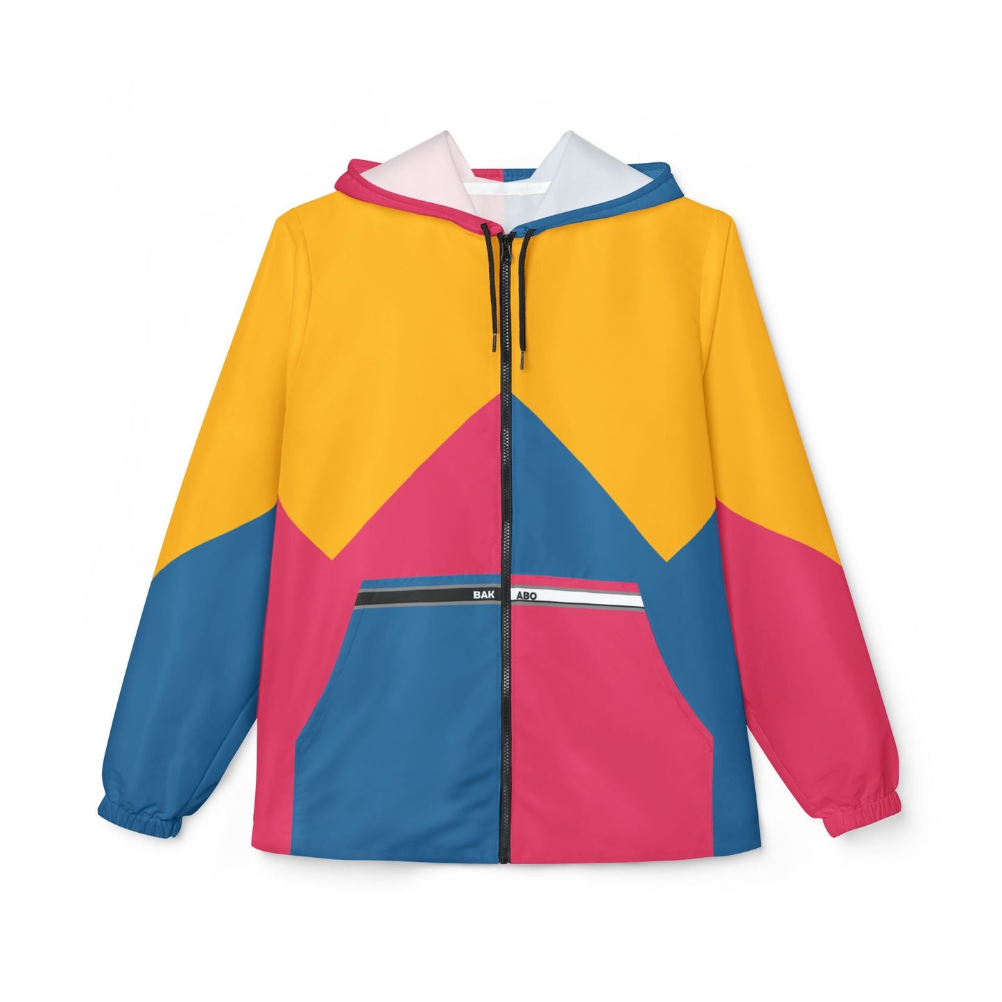 Colorblock Windbreaker Jacket — Bright Yellow, Pink & Blue Hooded Shell Printify bakabo.club