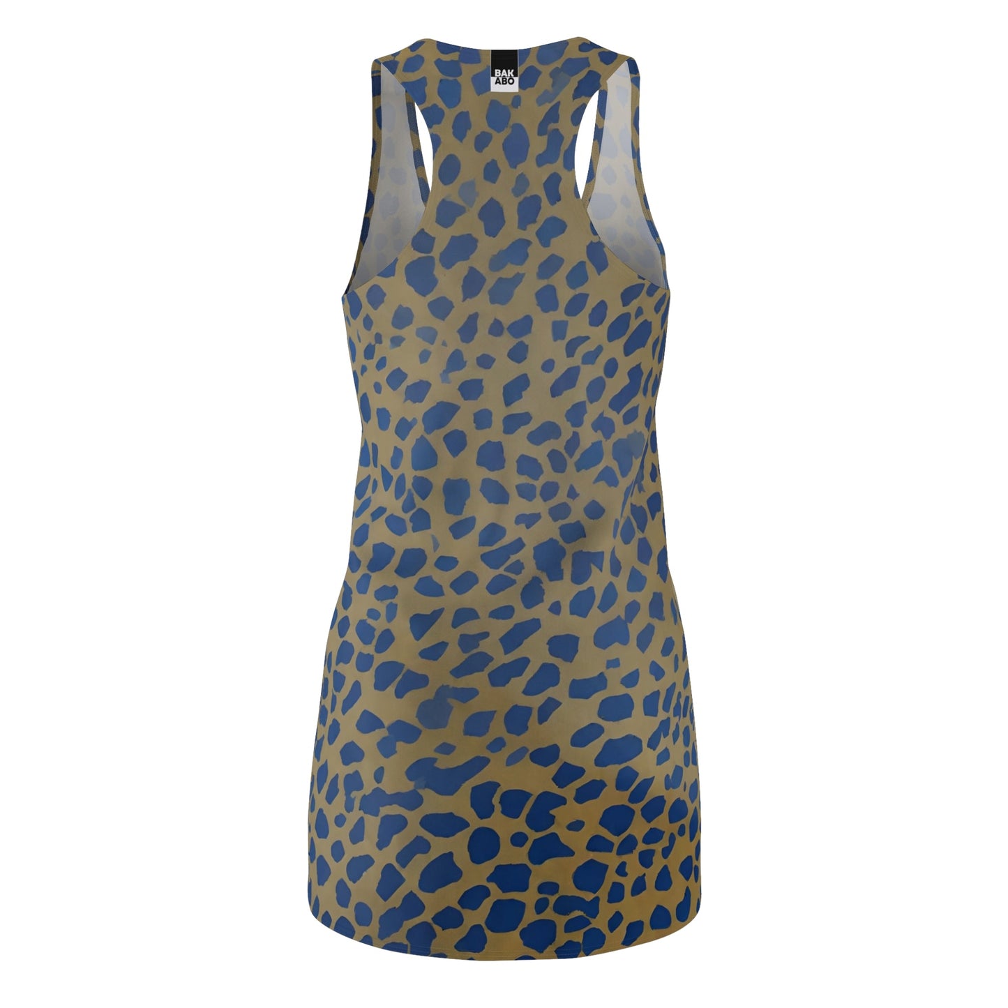 Blue Leopard Print Racerback Dress — Women's Patterned Tank Dress Printify bakabo.club