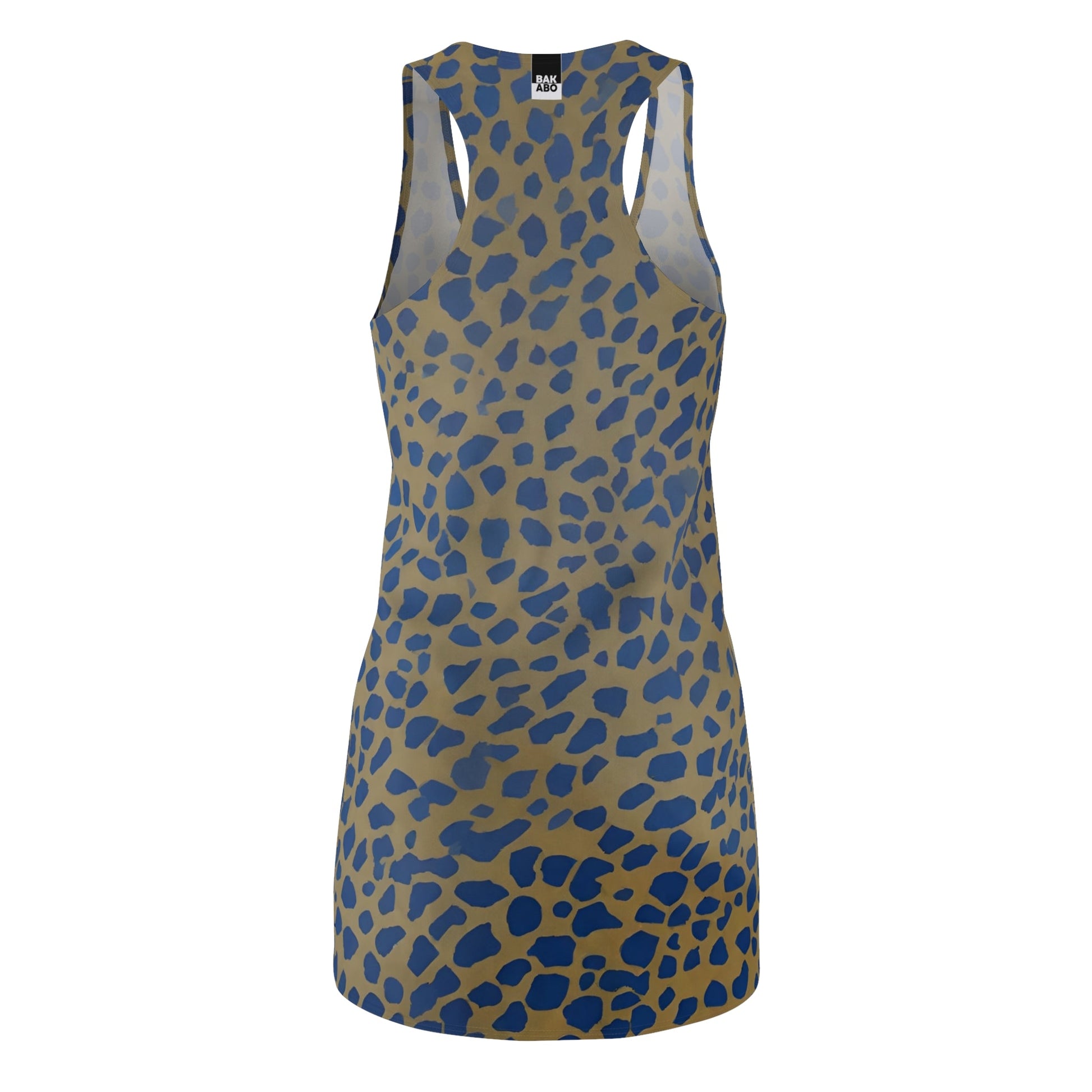 Blue Leopard Print Racerback Dress — Women's Patterned Tank Dress Printify bakabo.club