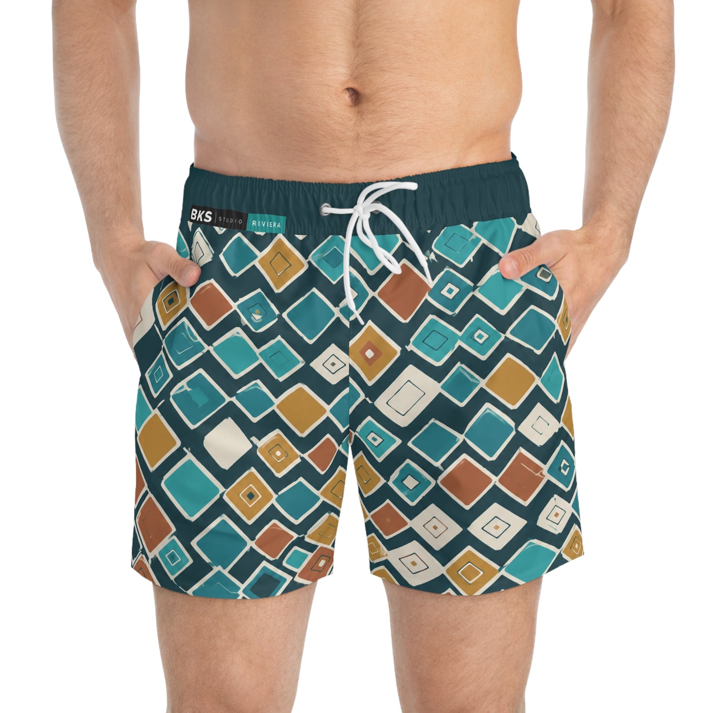 BKS Riviera Checkerboard Distressed™ Swim Trunks