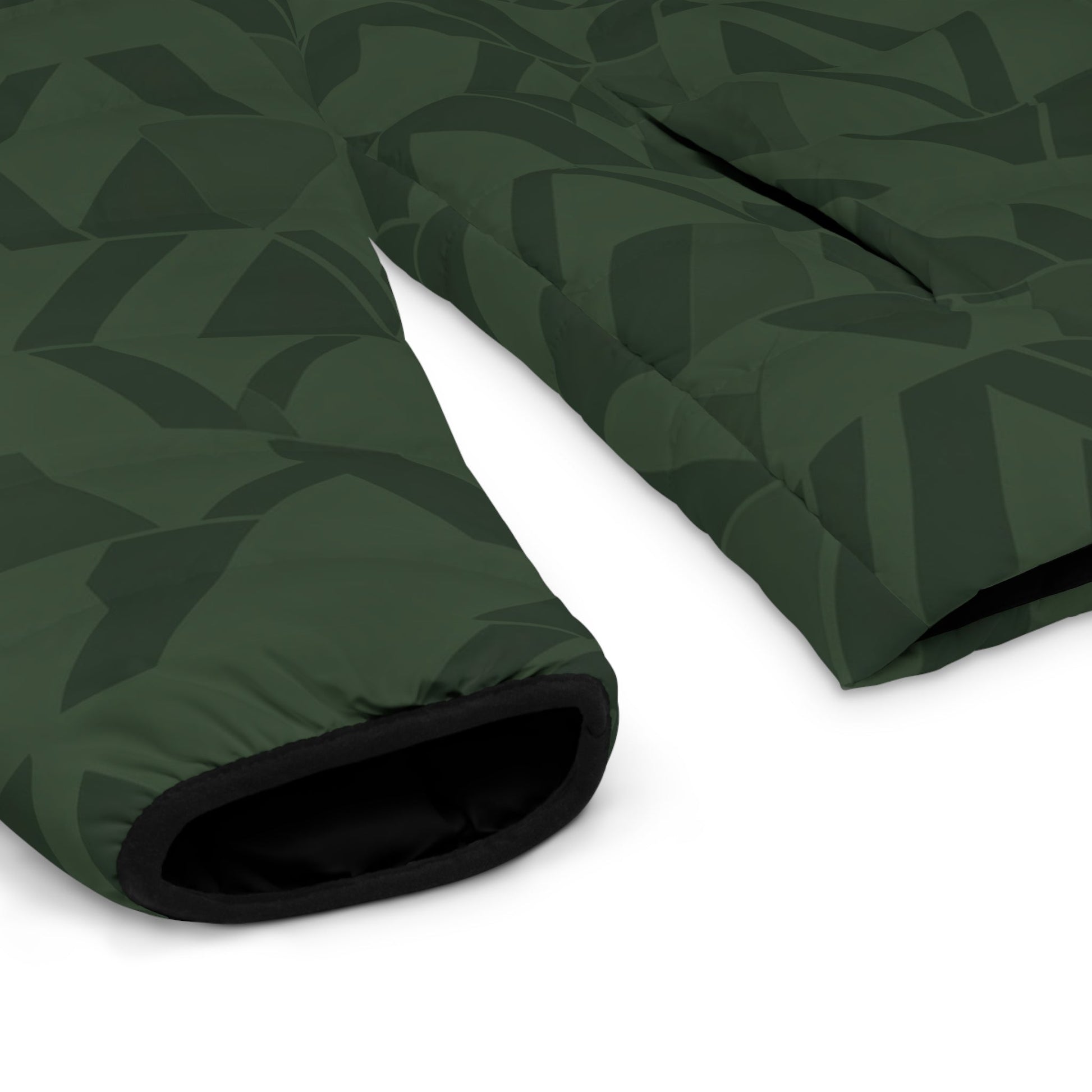 Men's Green Geometric Camouflage Puffer Jacket Printify bakabo.club