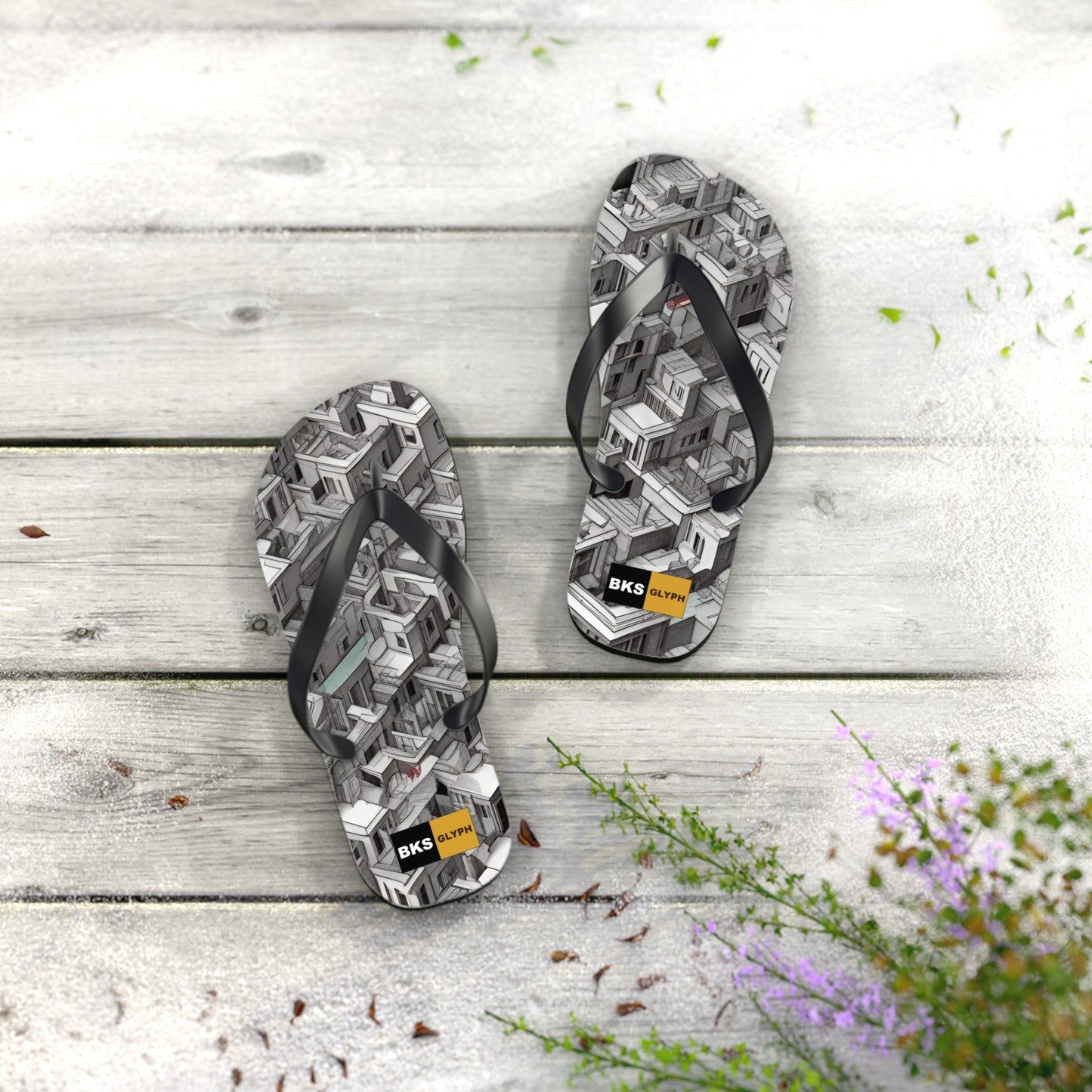 BKS Glyph Escher™ Flip Flops